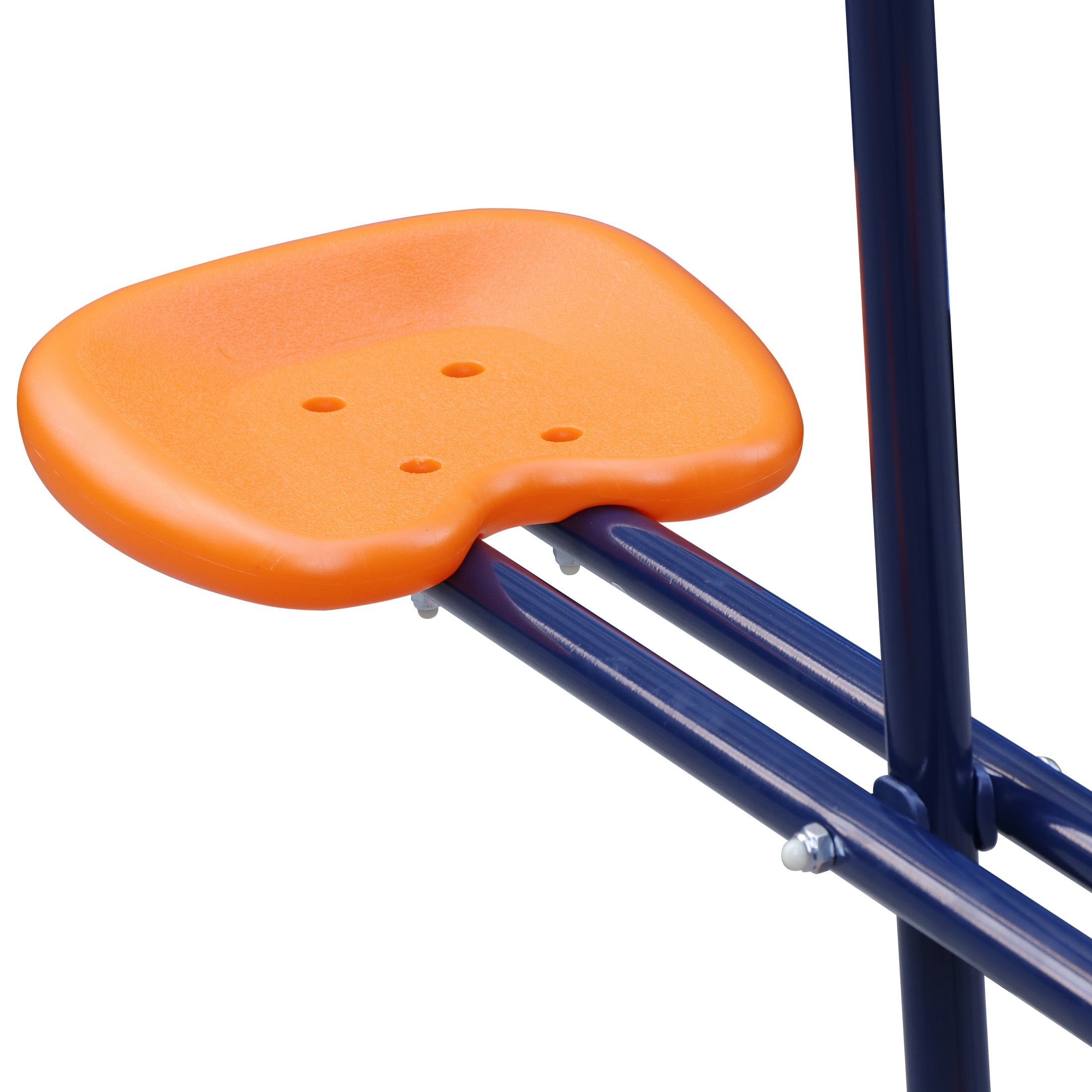 BBBuy A-Frame Metal Swing Set with 2 Seats and Seesaw for Backyard Play (Blue, 440 lb Capacity) pfqkz