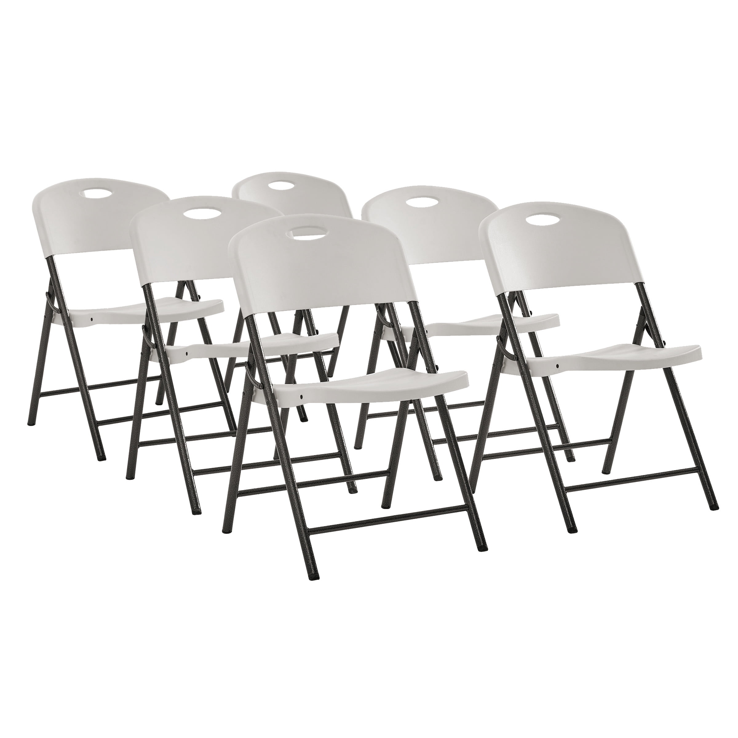 Mainstays Premium Heavy Duty Resin Folding Chair (White, 6-Pack) ohqr8