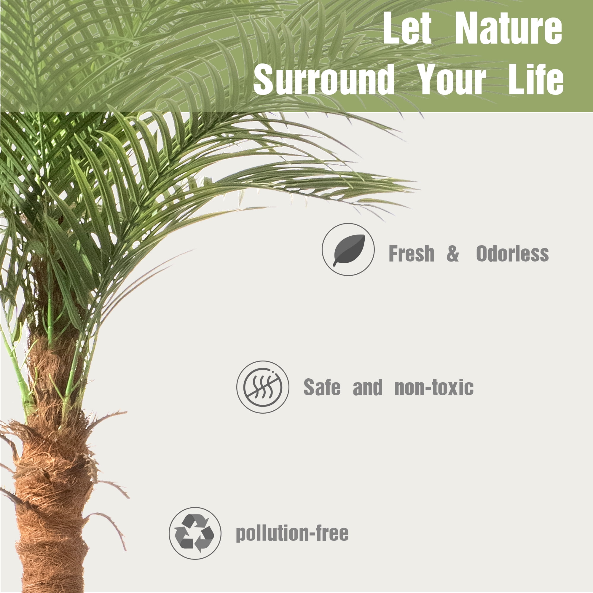 Olivivi Artificial Palm Tree, Lifelike Silk Plant for Home and Office Decor (Green, 7 ft, 2 Pack) 3z2l5