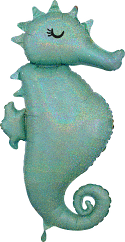 Anagram Mermaid Wishes Seahorse Foil Balloon (Holographic, 35 in) srb3i