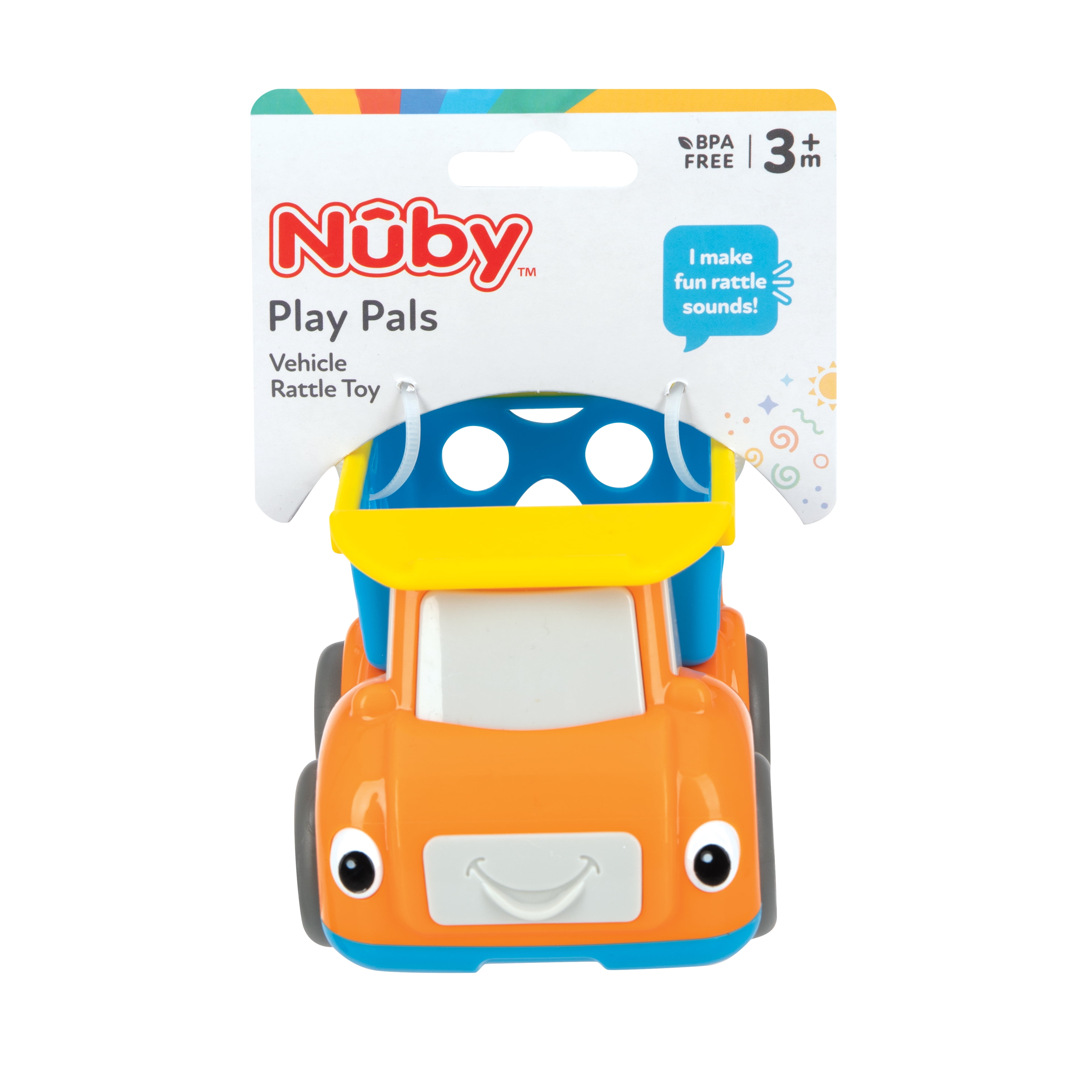 Nuby Play Pals Rattle Truck Sensory Toy for Infants (Multi-Color, 1 Pack) jfkl3