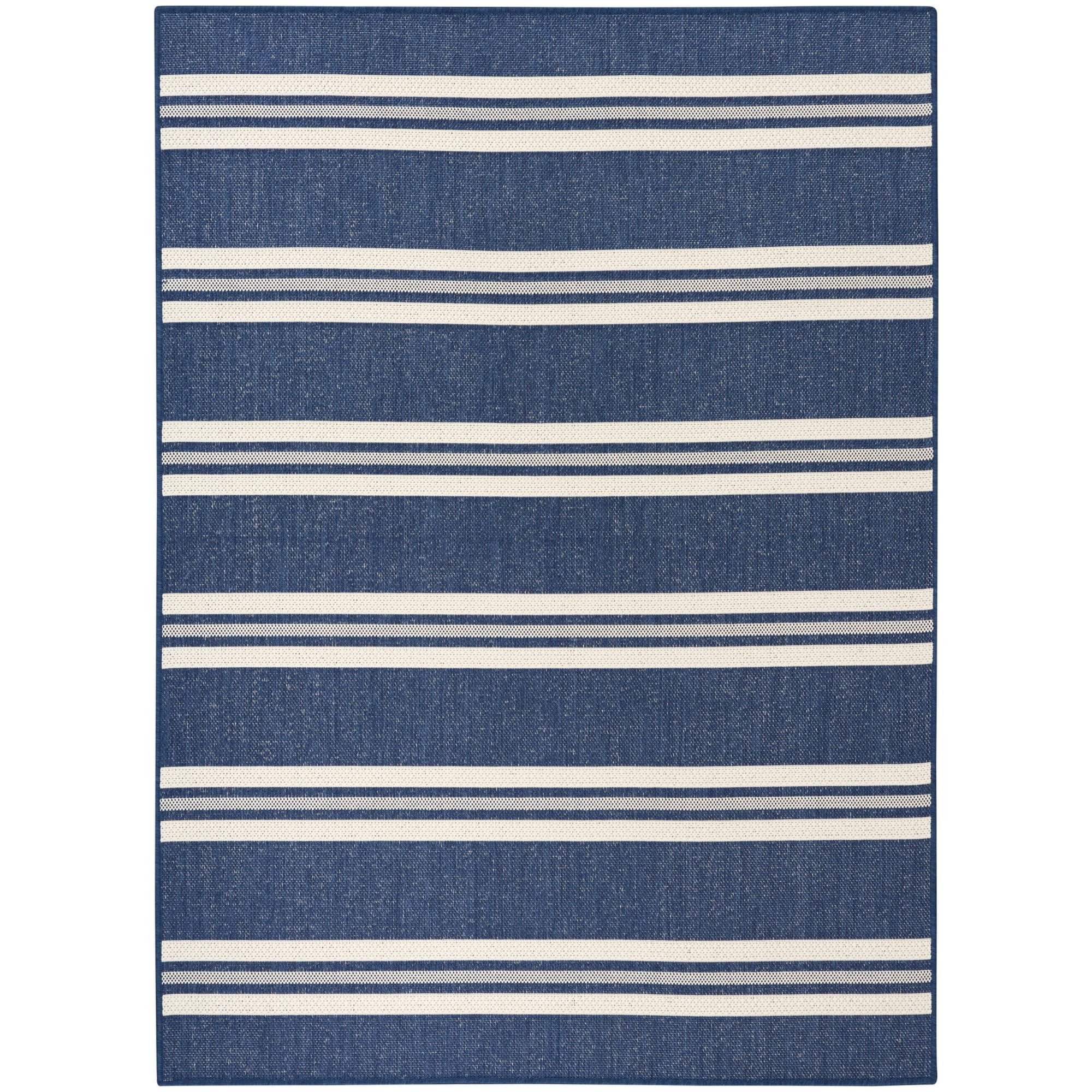 Nourison Horizon Indoor/Outdoor Modern Area Rug (Navy, 6 ft x 9 ft) 7nzg7