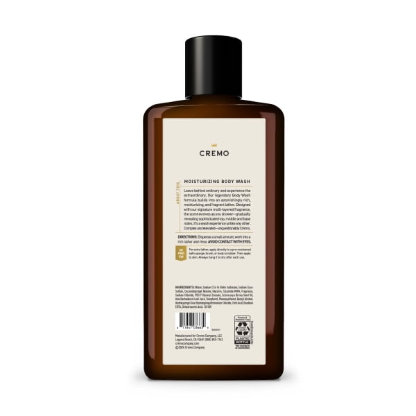 Cremo Men's Body Wash, Italian Bergamot Scent, Moisturizing Formula (16 fl oz) 4qkit