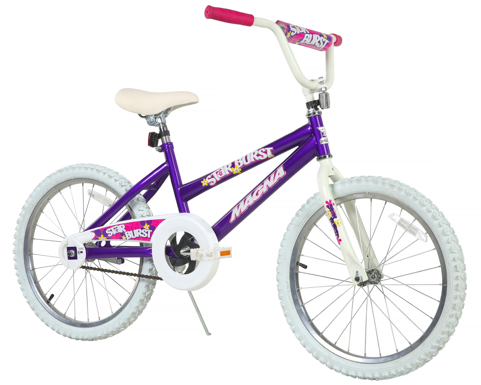 Dynacraft Magna Star Burst Children's Bike, Durable Steel Frame, Pink Glitter Finish (20 in) b0flj