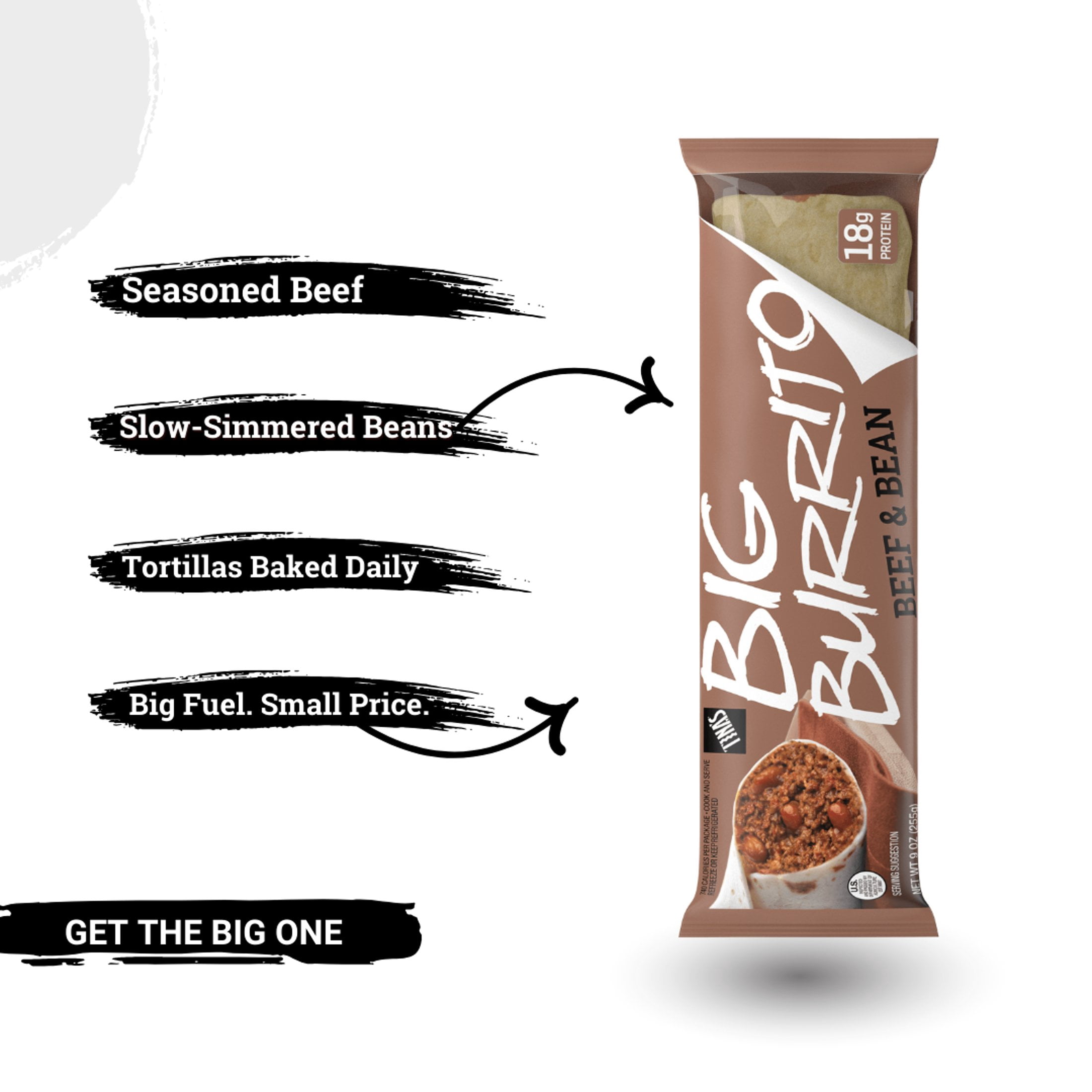 Tina's Big Burrito Beef & Bean, Hearty Frozen Meal (9 oz) w81vs
