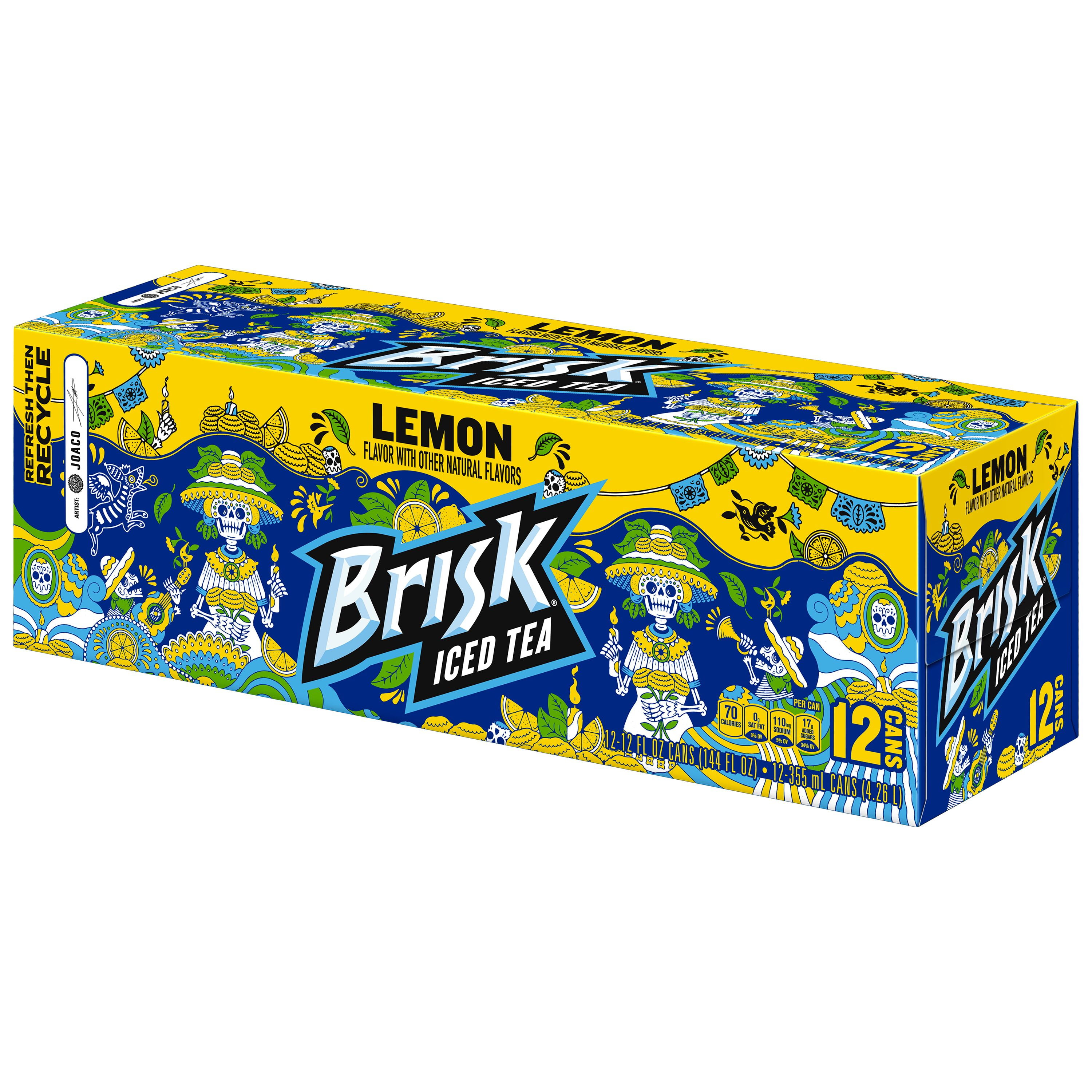 Brisk Lemon Iced Tea Refreshing Citrus Flavored Beverage (12 fl oz, 12 Pack) 5y2yv