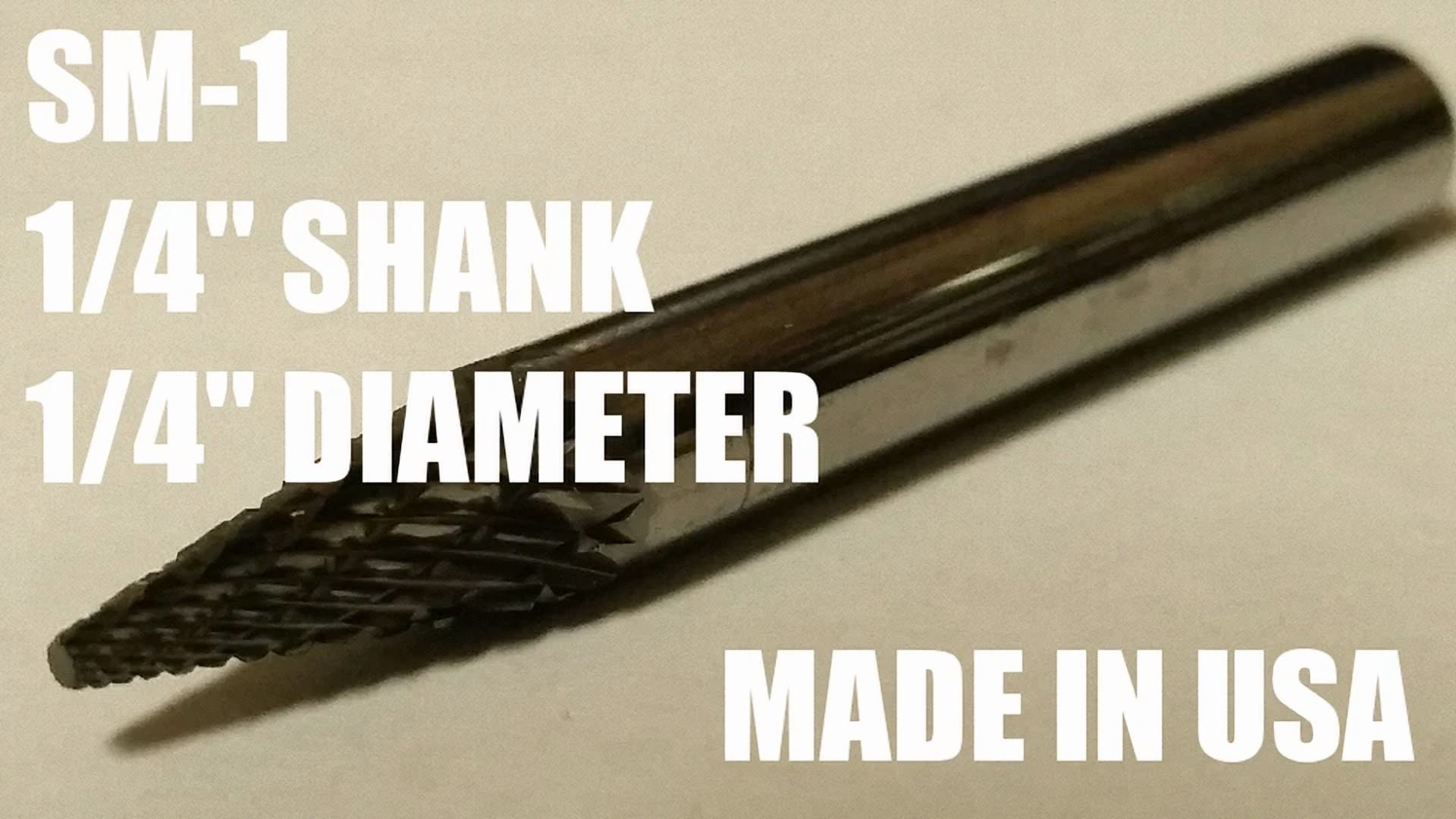 KLYNE Sm1D Pointed Cone Carbide Burr Die Grinder Bit (1/4 in) 3ghag