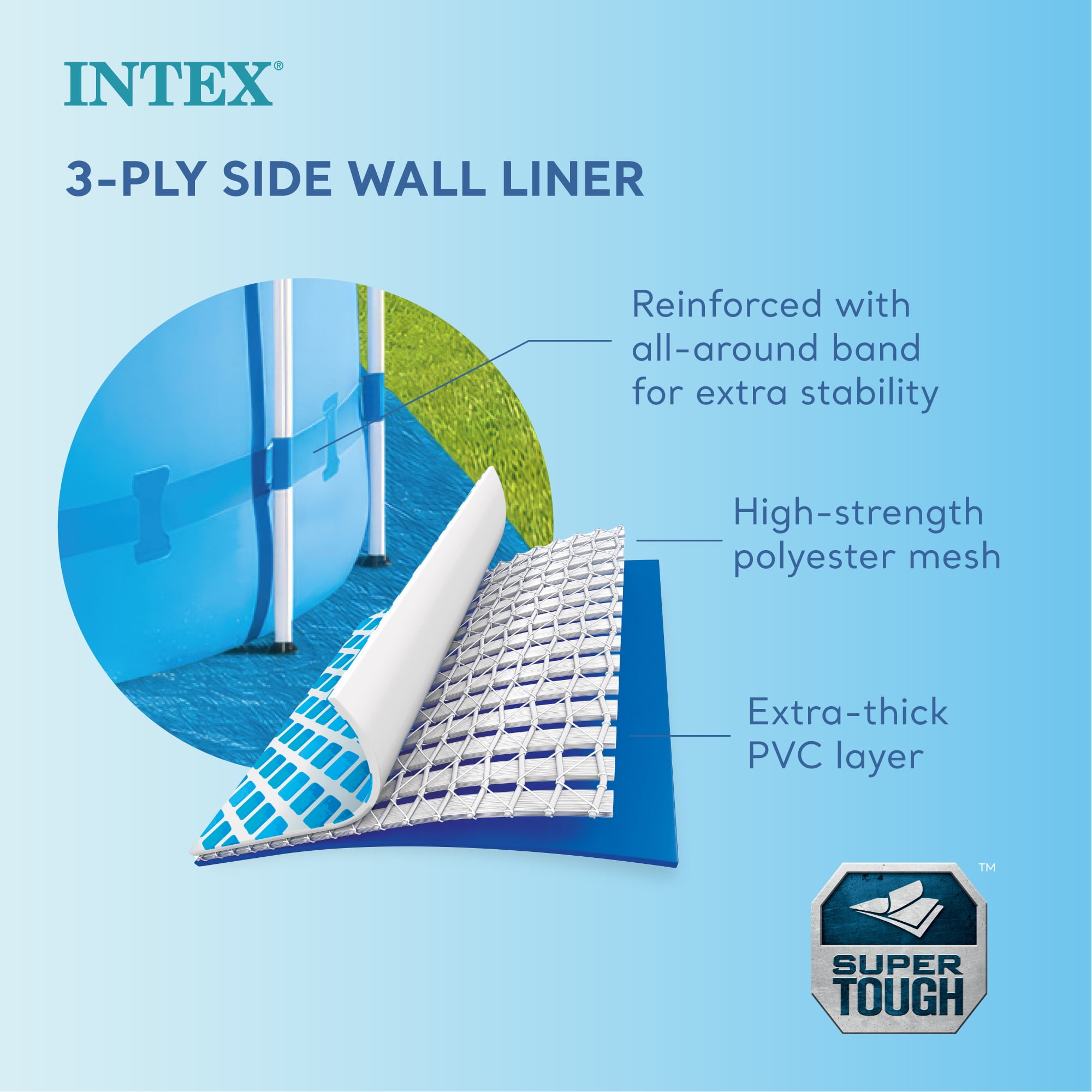 Intex 15ft x 48in Above Ground Metal Frame Swimming Pool Set with Pump and Accessories (Blue, 15ft x 48in) wt130