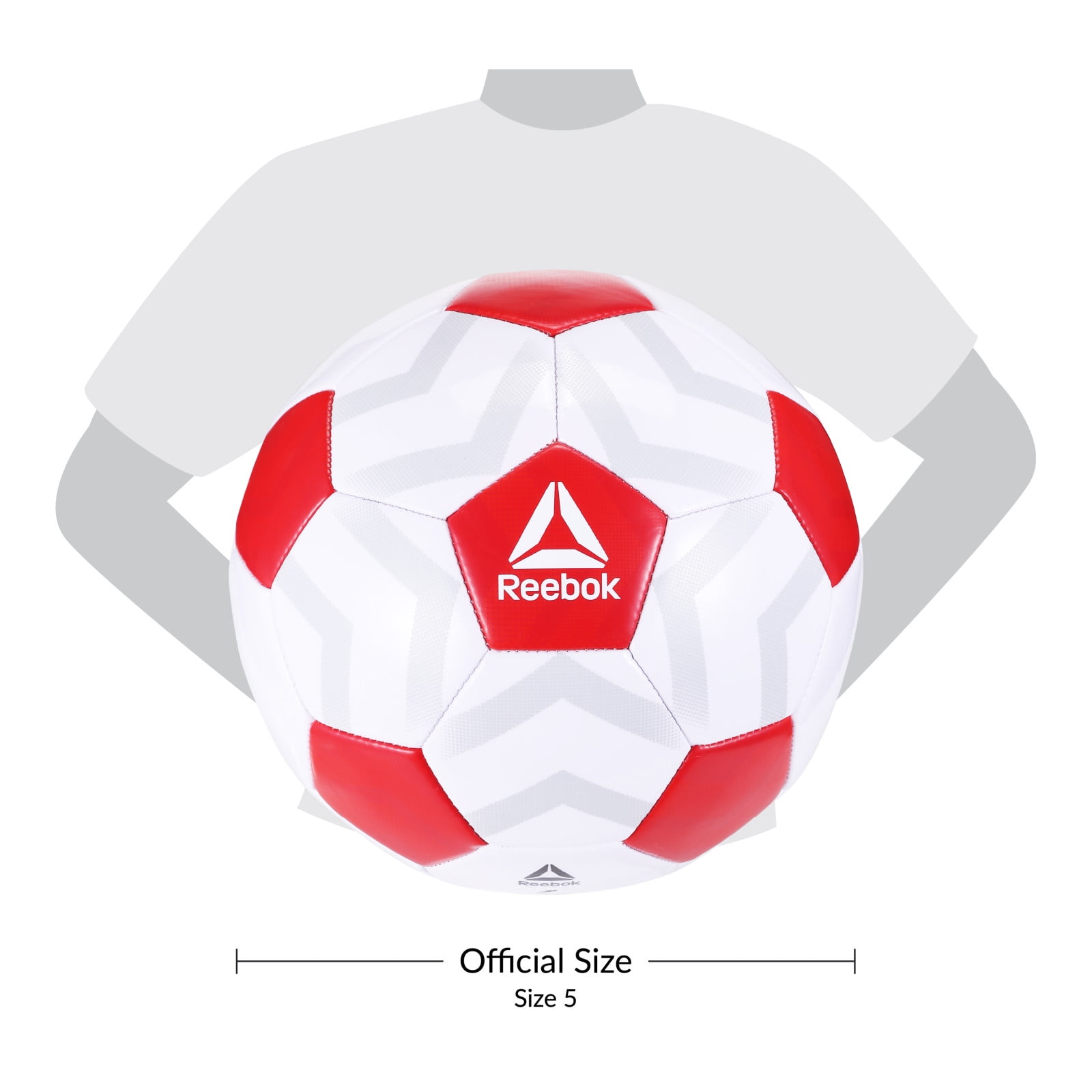 Reebok Size 5 Soccer Ball with Inflatable Hand Pump (White, Size 5) 7ahf1