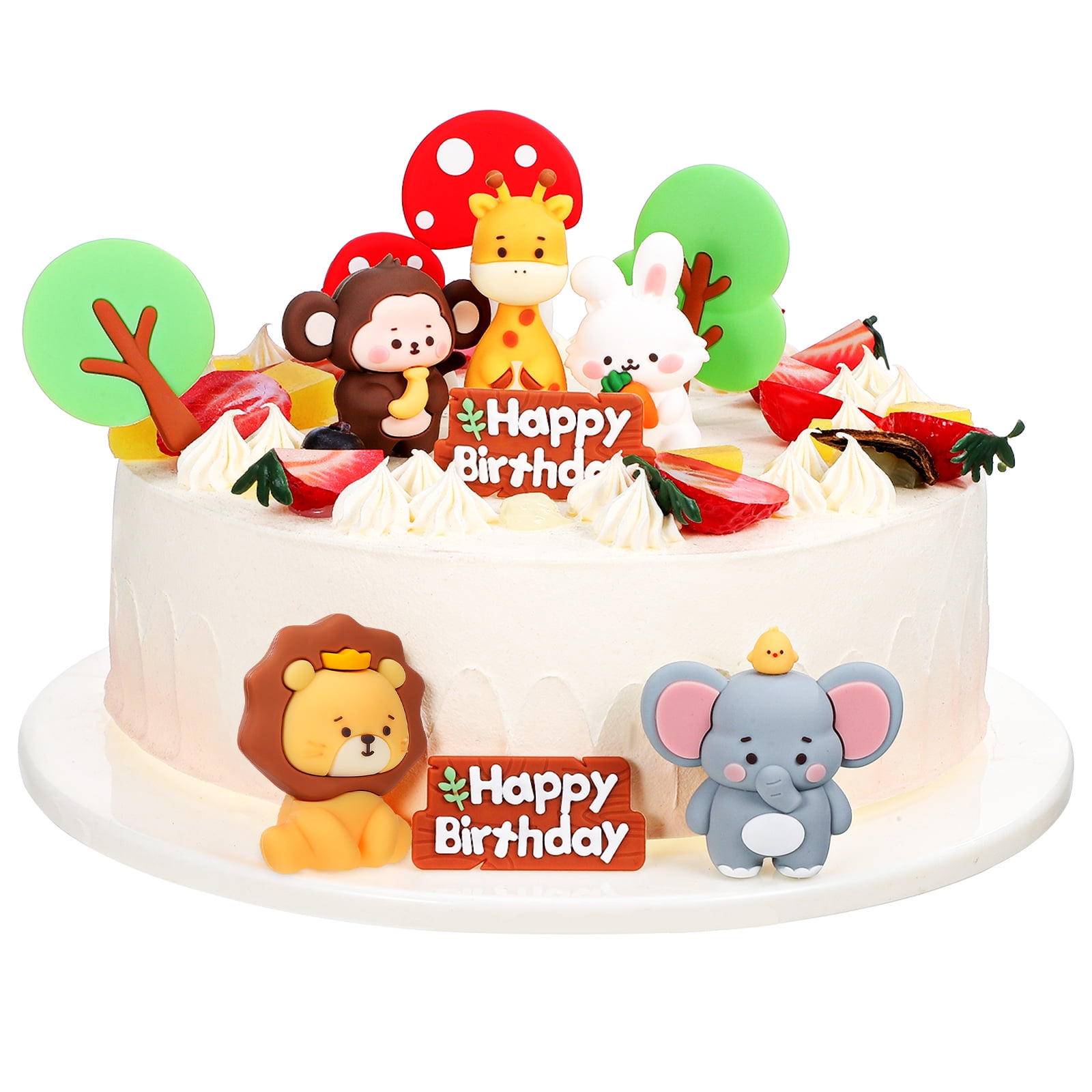 Oraceous Jungle Animal Figurines Cake Toppers Set for Birthday Party and Baby Shower (Multi-Color, 1 Pack) rns3h