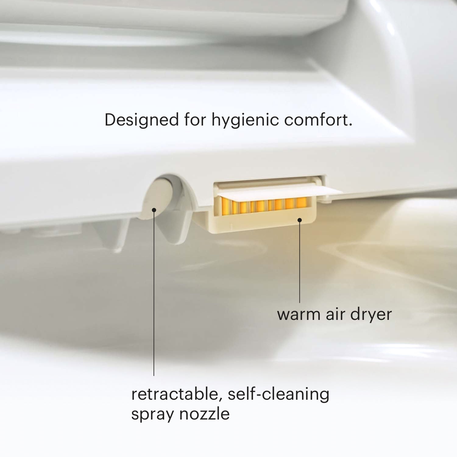 Brondell Swash SE600 Bidet Toilet Seat for Round Toilets, Heated Seat with Warm Air Dryer and Nightlight (White) 3ayz2