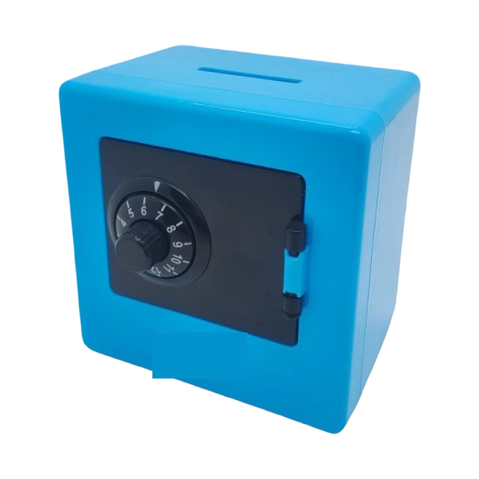 Momo Mini ATM Piggy Bank with Rotating Password Lock (Blue, 5.3 in x 5.3 in x 7.5 in) k5zqq