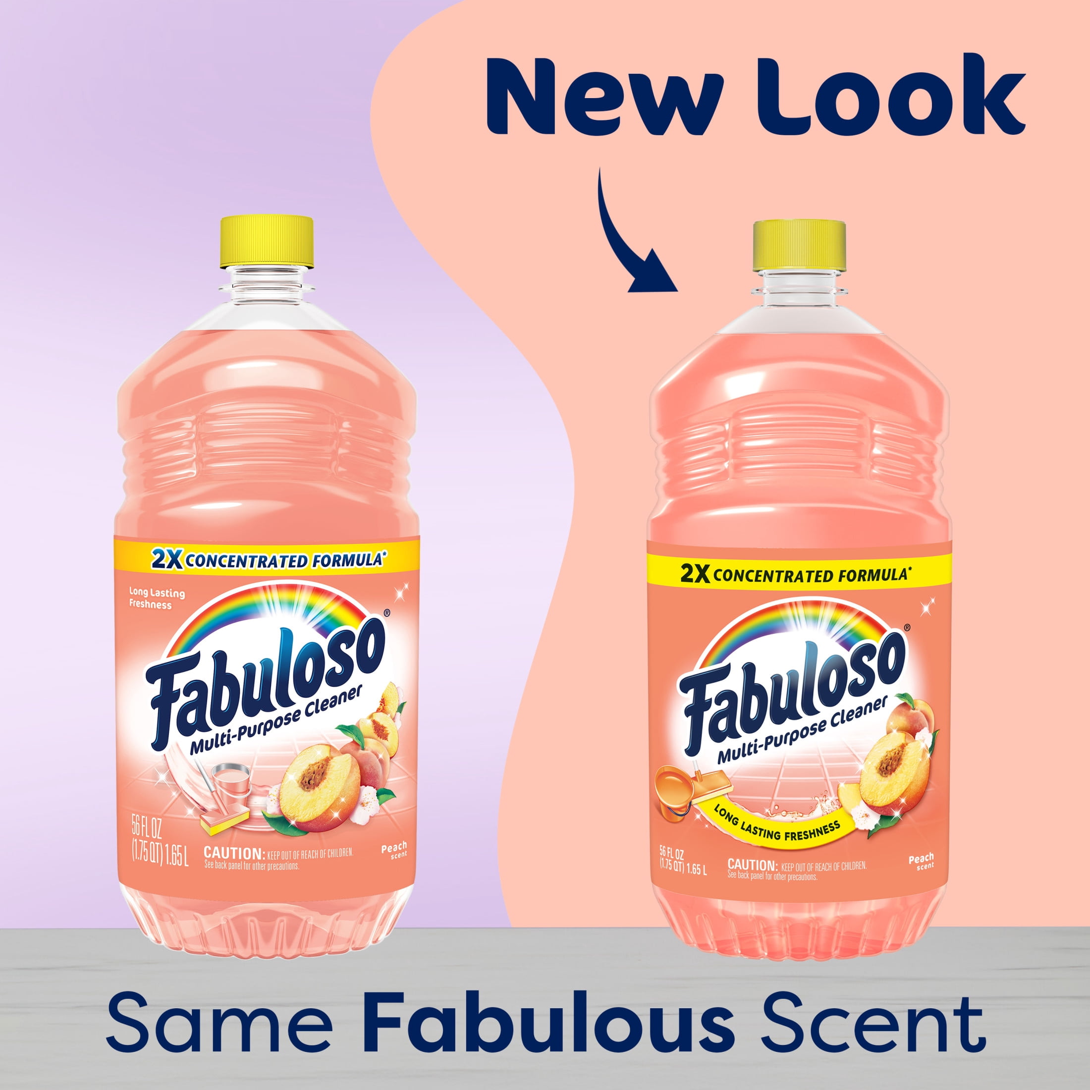 Fabuloso 2X Multi-Purpose Cleaner, Concentrated All-Purpose Surface & Floor Cleaner, Peach Scent (56 fl oz) eyyus