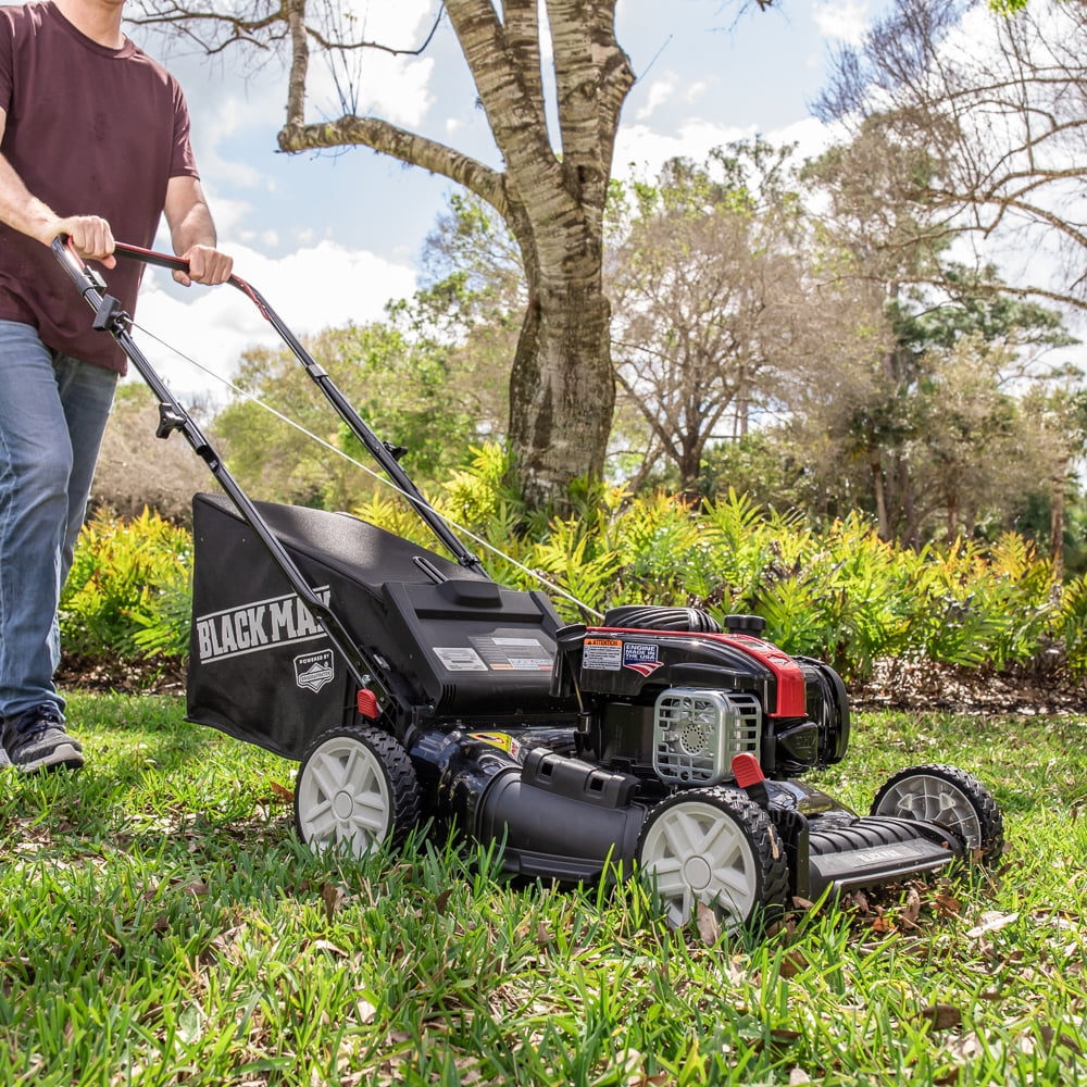 Black Max 21-inch Walk-Behind Push Mower with 140cc Briggs & Stratton Engine (Black, 21 in) uhsu0