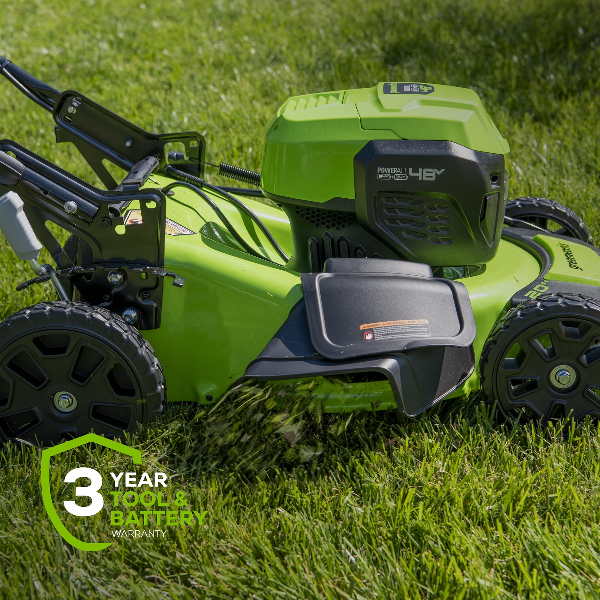 Greenworks 48V Brushless Cordless Lawn Mower with Dual 4.0Ah Batteries and Charger (20 in) plvn5