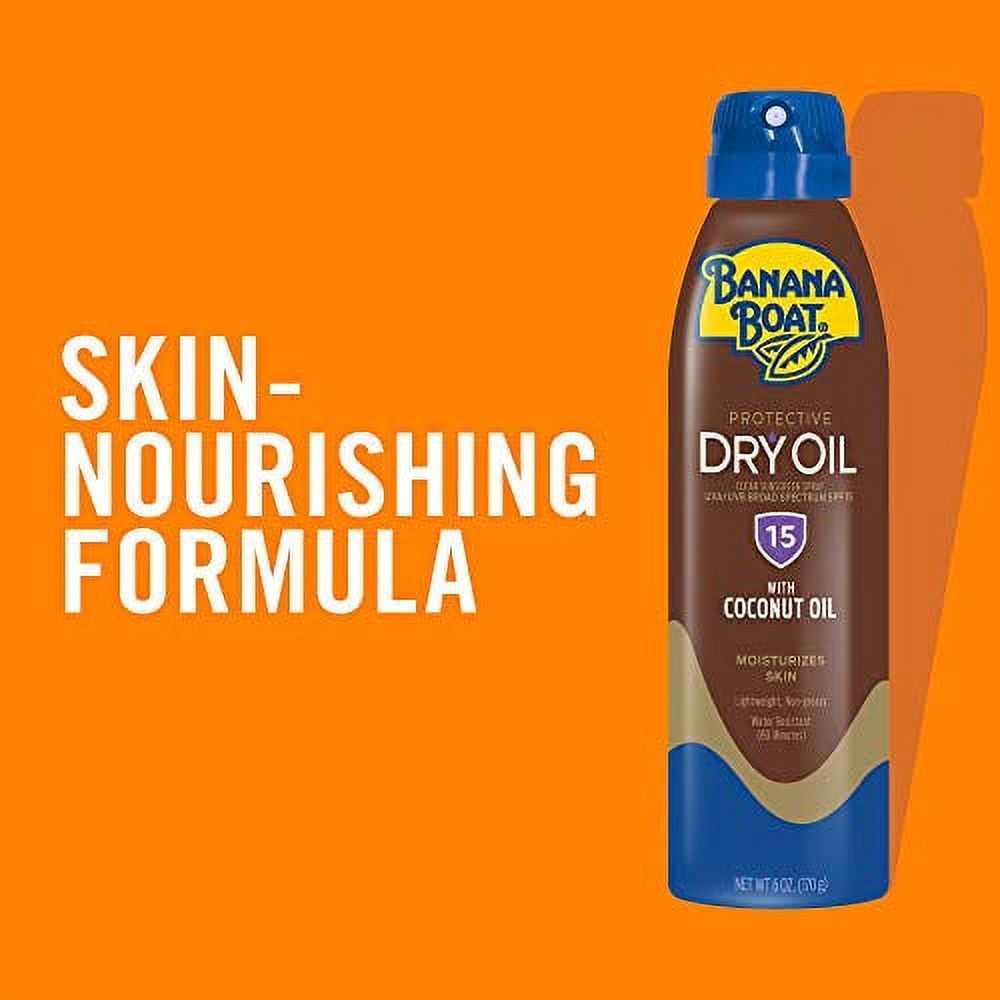 Banana Boat Deep Tanning Oil Sunscreen with Coconut Oil, Broad Spectrum SPF 15 (6 fl oz, 2 Pack) hjh2g