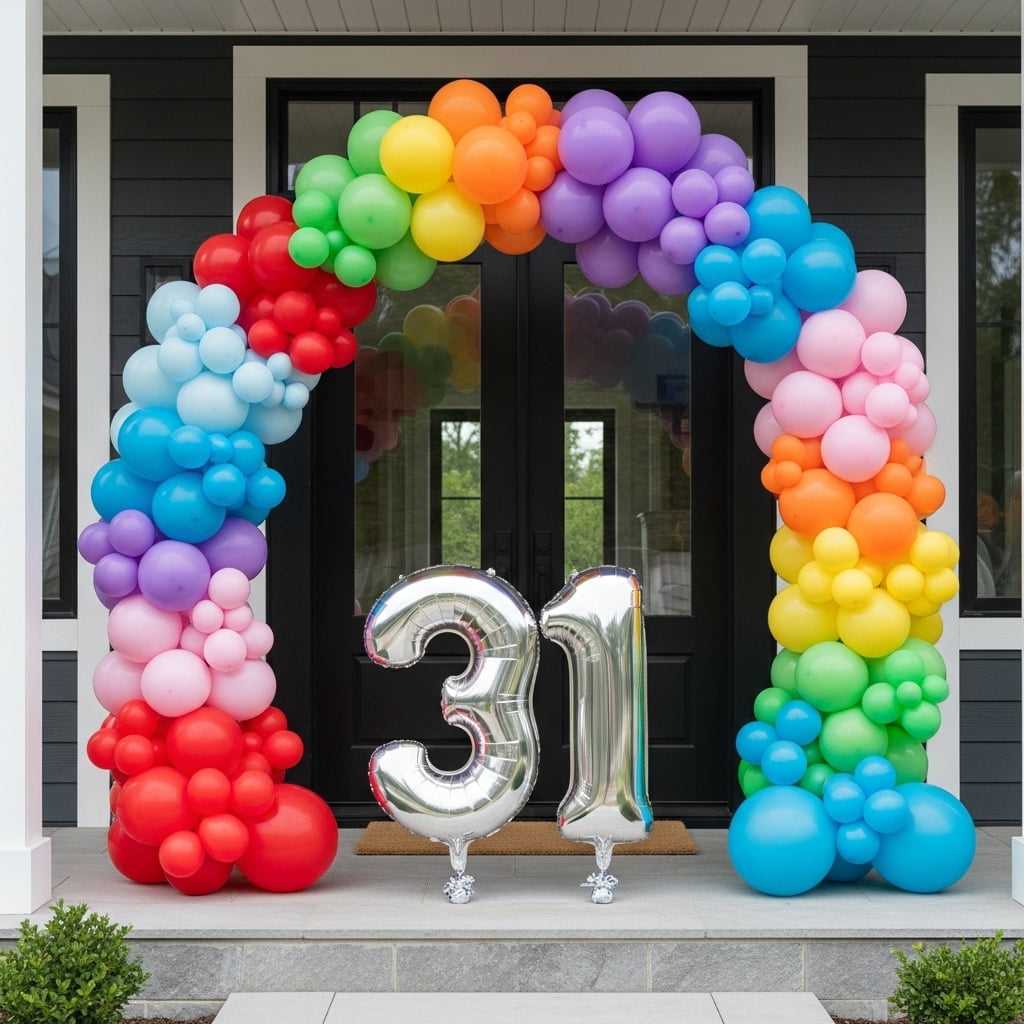 PARTY BALLOONS DELIVERY Number 31 Mylar Foil Balloon Set (Silver, 40 in) rik9y