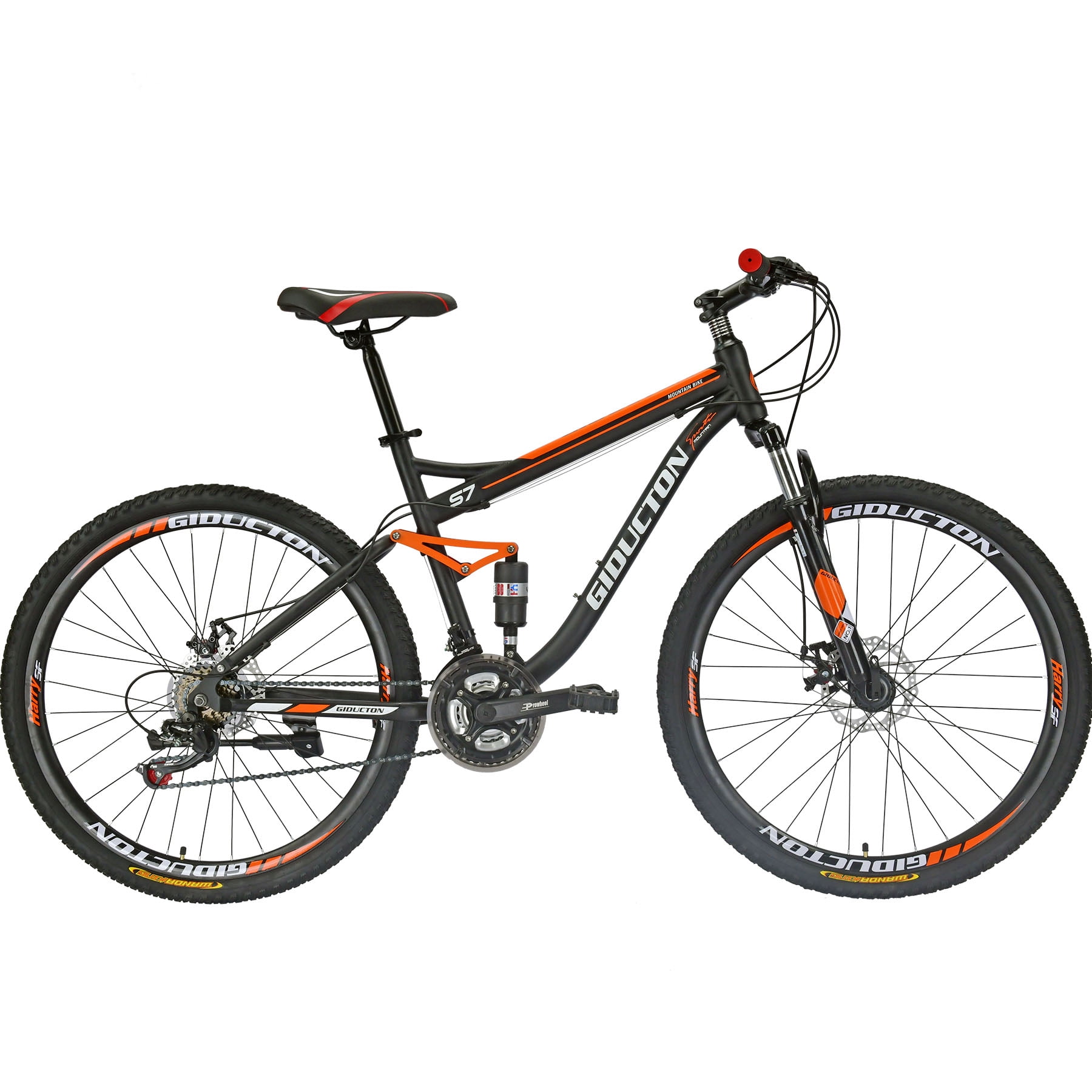 Eurobike Full Suspension Mountain Bike 21 Speed Bicycle (Orange, 27.5 in) yn9km