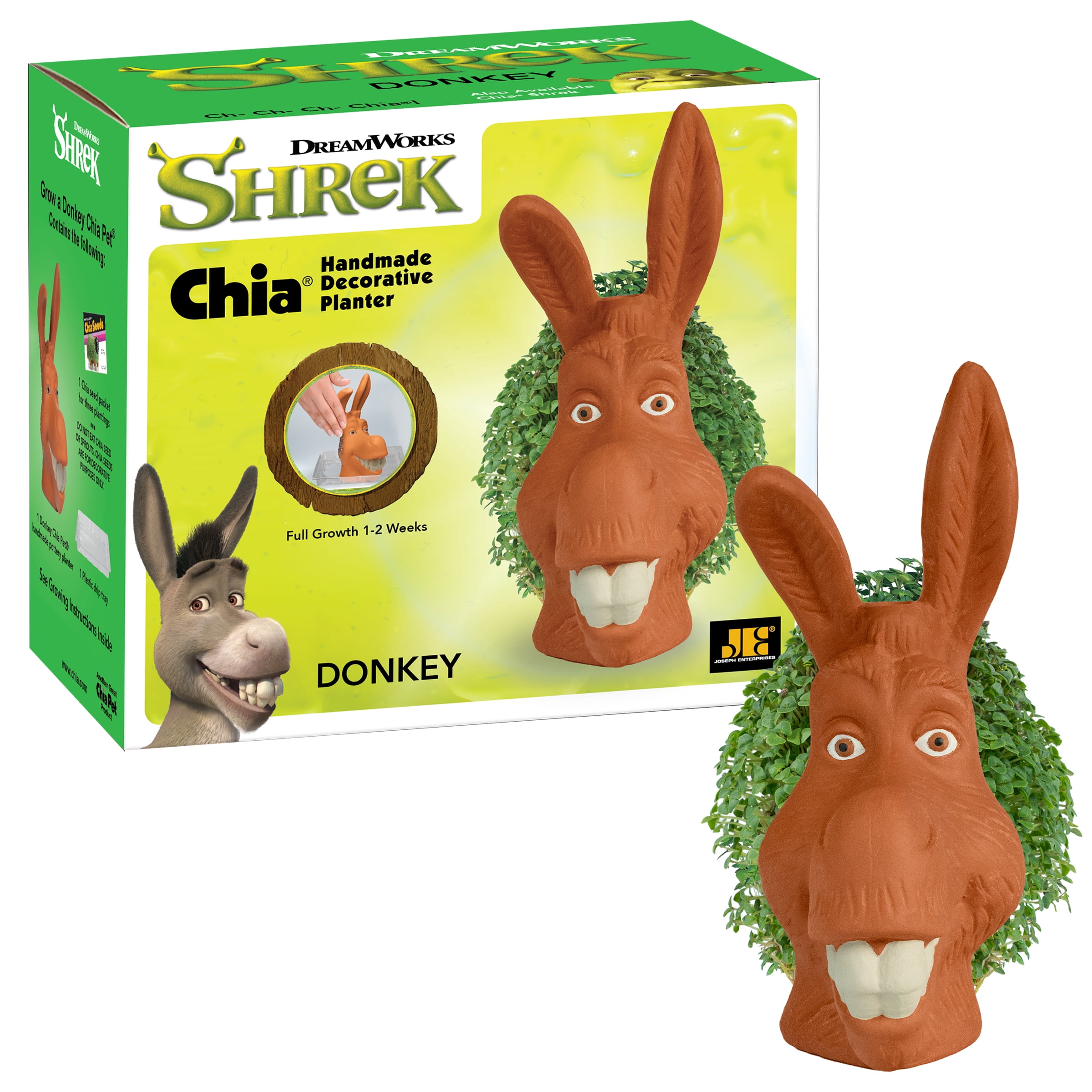 Chia Pet Shrek Donkey Decorative Planter (Handmade, 1 Pack) o1o9d
