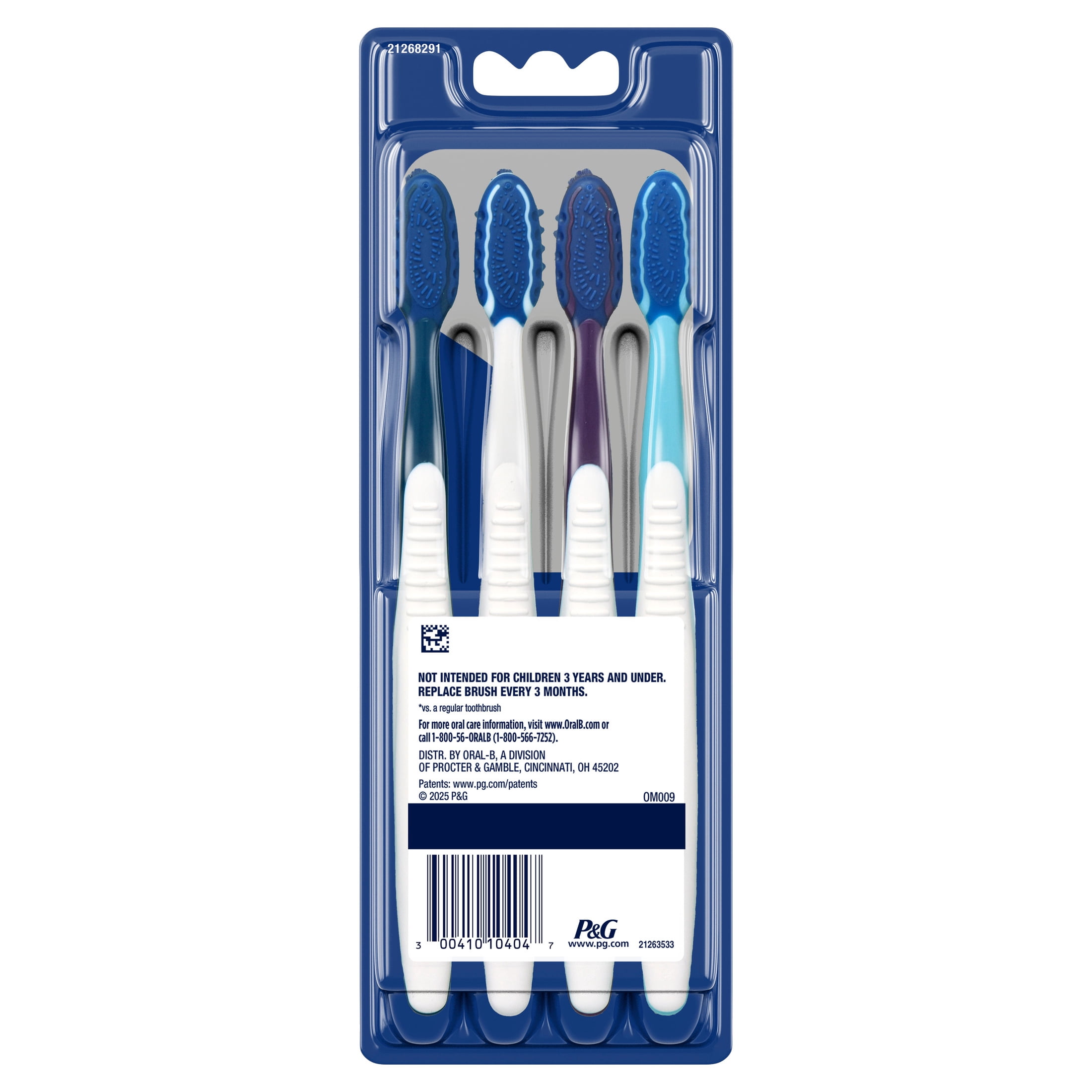 Oral-B Pro-Clean CrossAction Manual Toothbrush, Soft Bristles, Plaque Removal (Assorted Colors, 4 Count) 4d7qh
