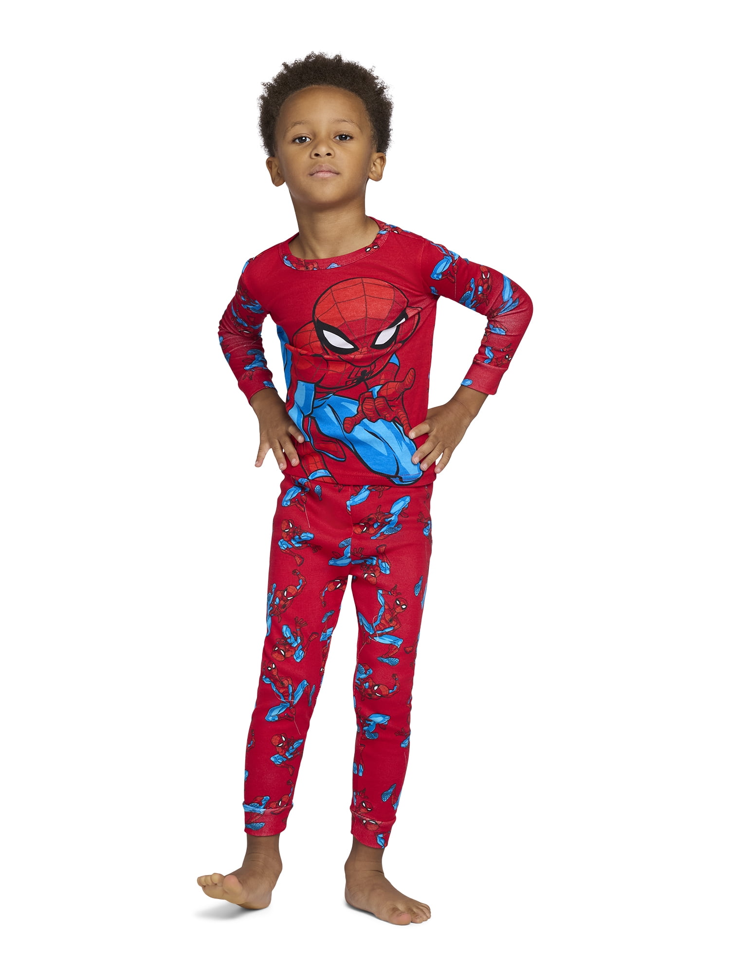 Spider-Man Toddler Long Sleeve Pajama Set (Red, 2T) 9vn84