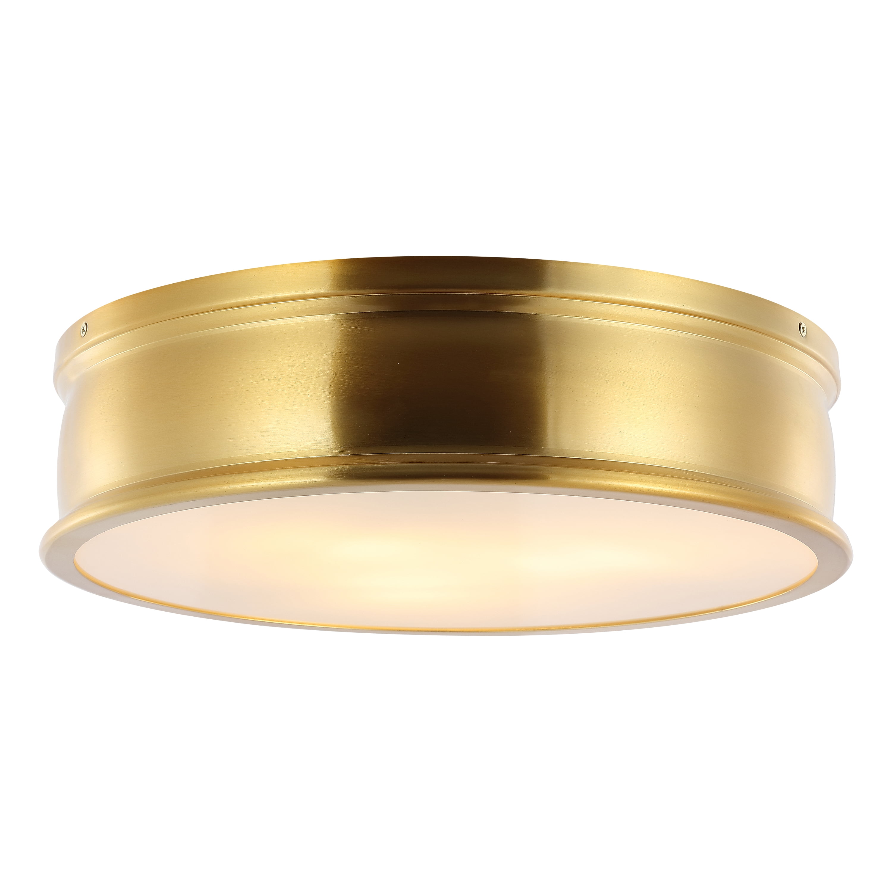 Safavieh Adria Modern 3-Light Flush Mount Ceiling Fixture with Glass Shade (Brass Gold, 16.5 in) jouvd