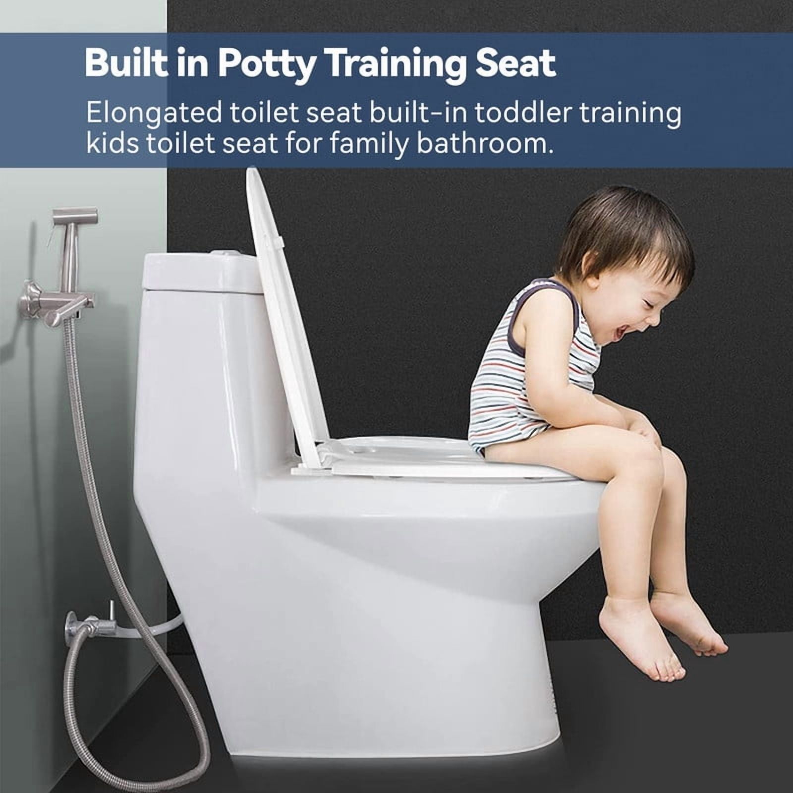 Auktopt Round Toilet Seat with Built-in Toddler Potty Training Seat (Soft Close, White) 22cqj - Image 6
