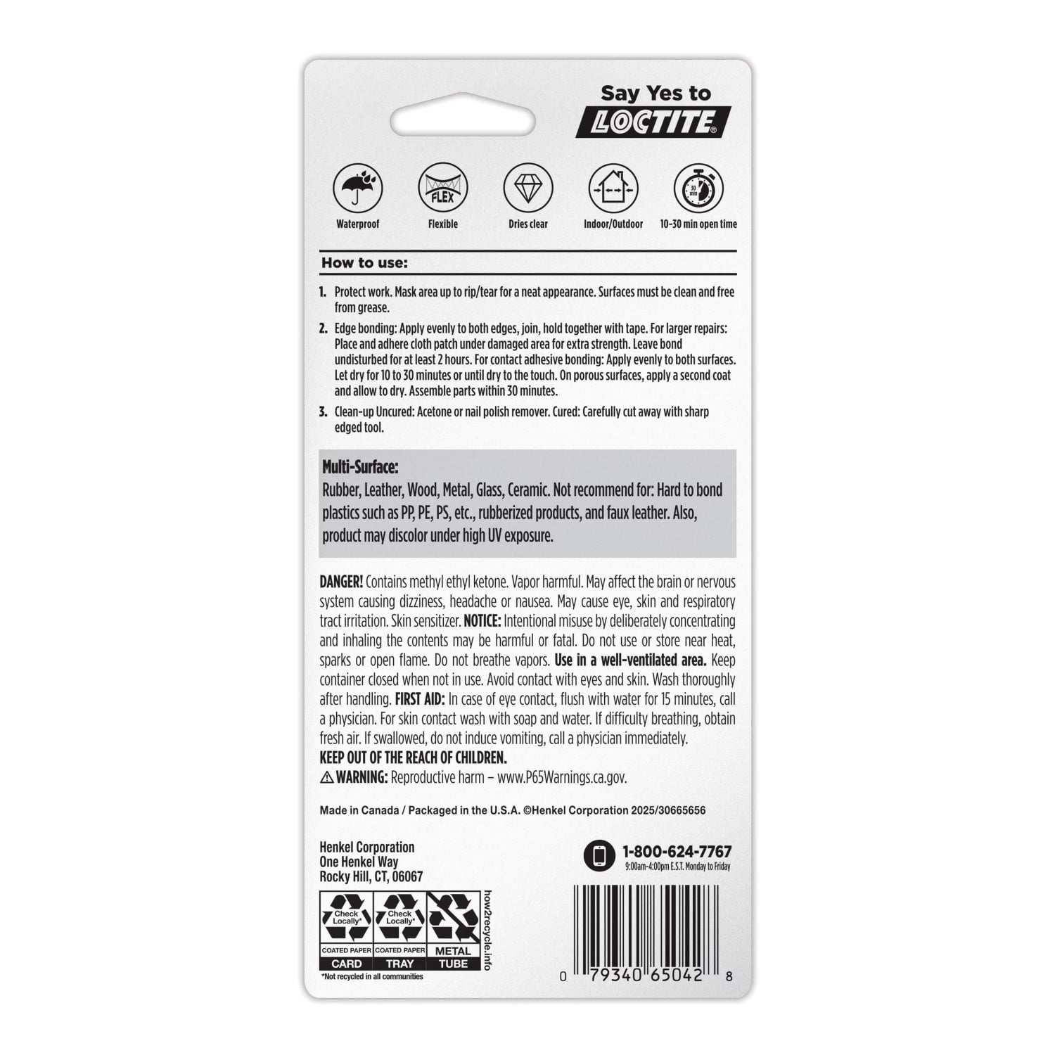 Loctite Vinyl Fabric and Plastic Flexible Repair Adhesive (Clear, 1 fl oz) izw69