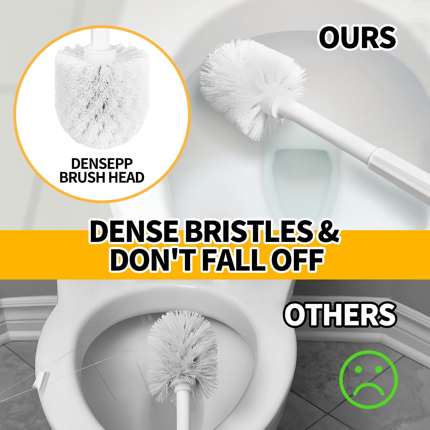 propuri 2-in-1 Toilet Brush and Plunger Set with Extended Handle (White) mtx1k