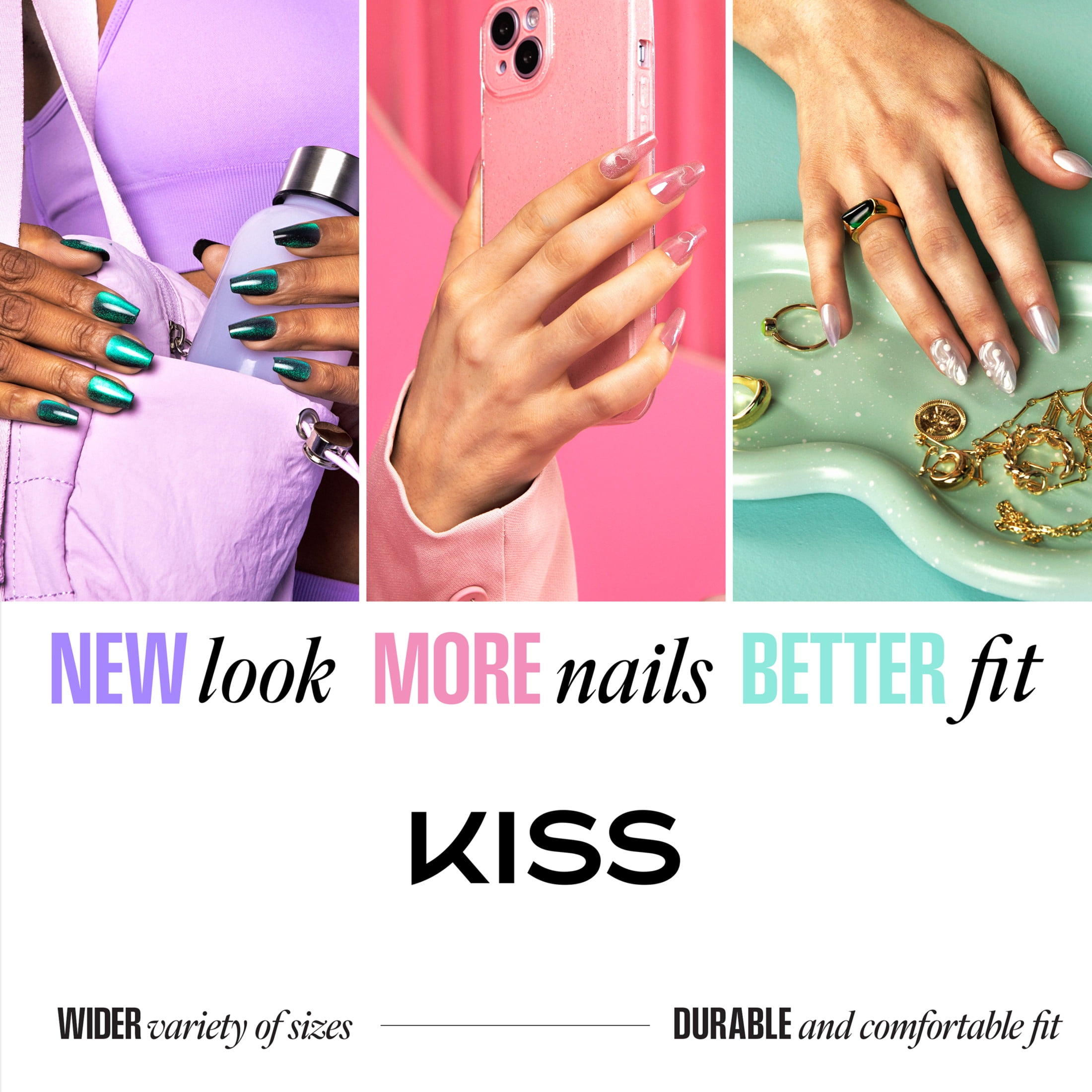 Kiss Core French Petite Squoval Press-On Nails (White, 32 Pieces) xns3j