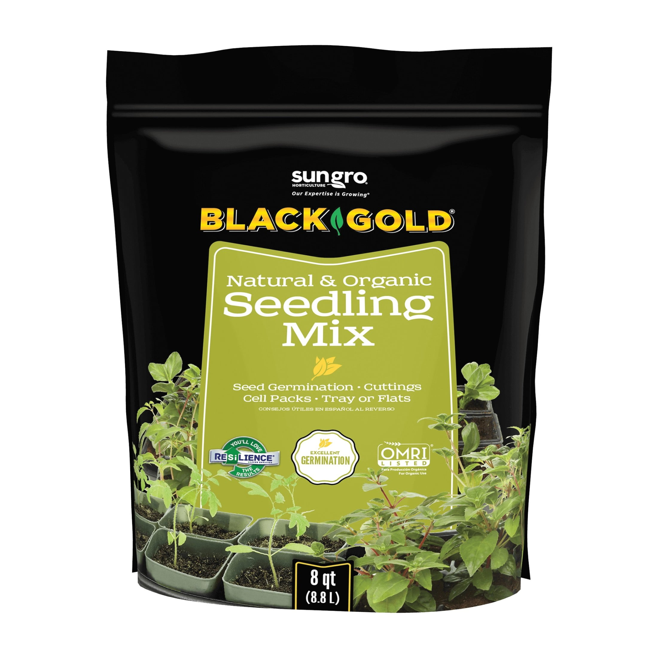 Sun Gro Black Gold Natural & Organic Seedling Mix Potting Soil (Black, 8 qt) liizx