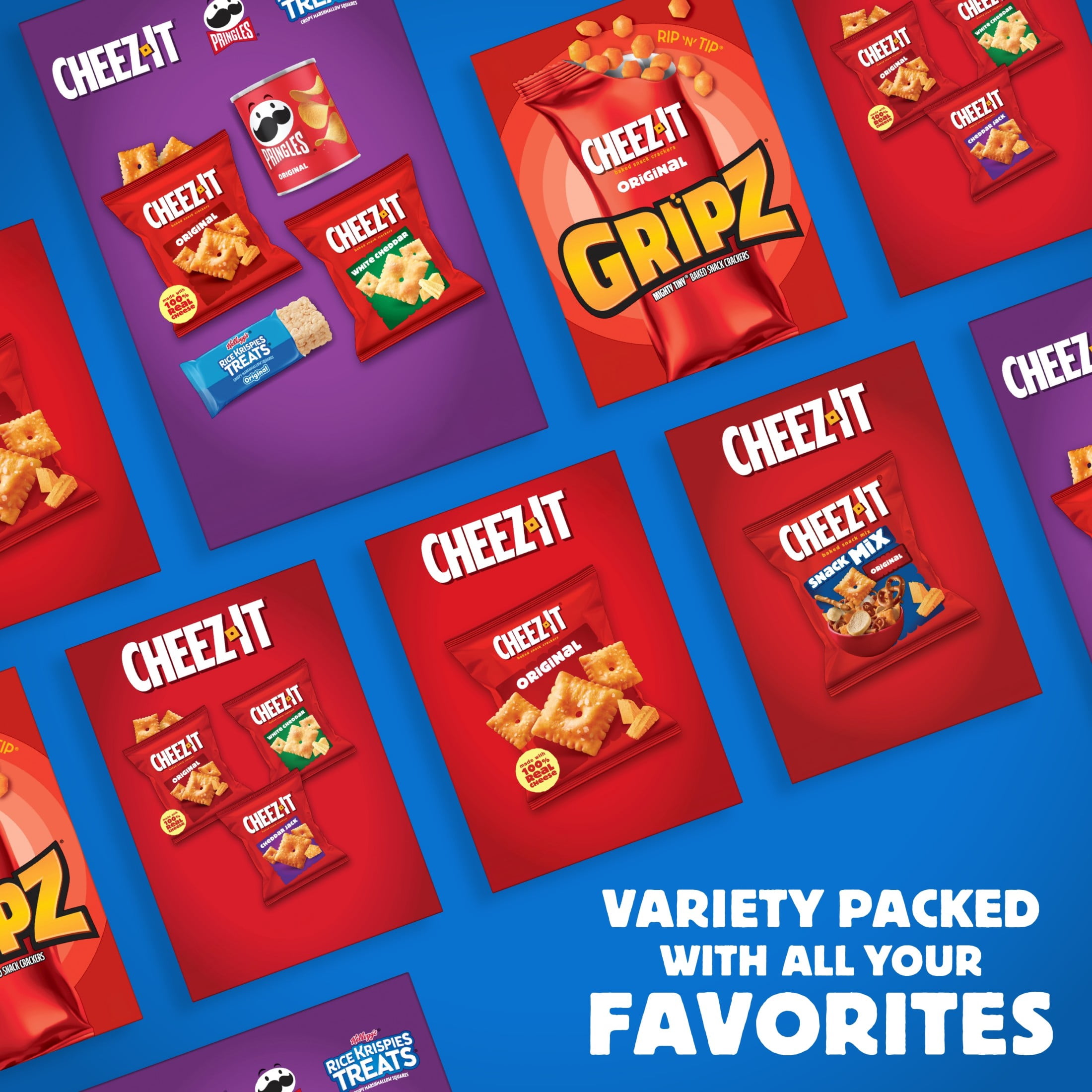 Cheez-It Crunch Variety Pack Baked Cheese Snacks (10 Count, 7.5 oz) ysjel
