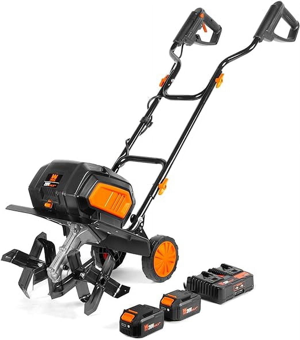 WEN 20V Max Cordless Electric Tiller (14-Inch, Brushless Motor, Includes 2 Batteries) 88mjm