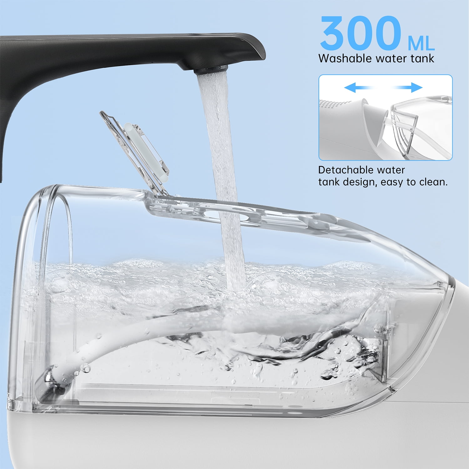 Cshidworld Portable Oral Irrigator, Professional Electric Water Flosser for Teeth Cleaning with 5 Modes and 8 Replacement Tips (White, 10.14 fl oz) 2vge3