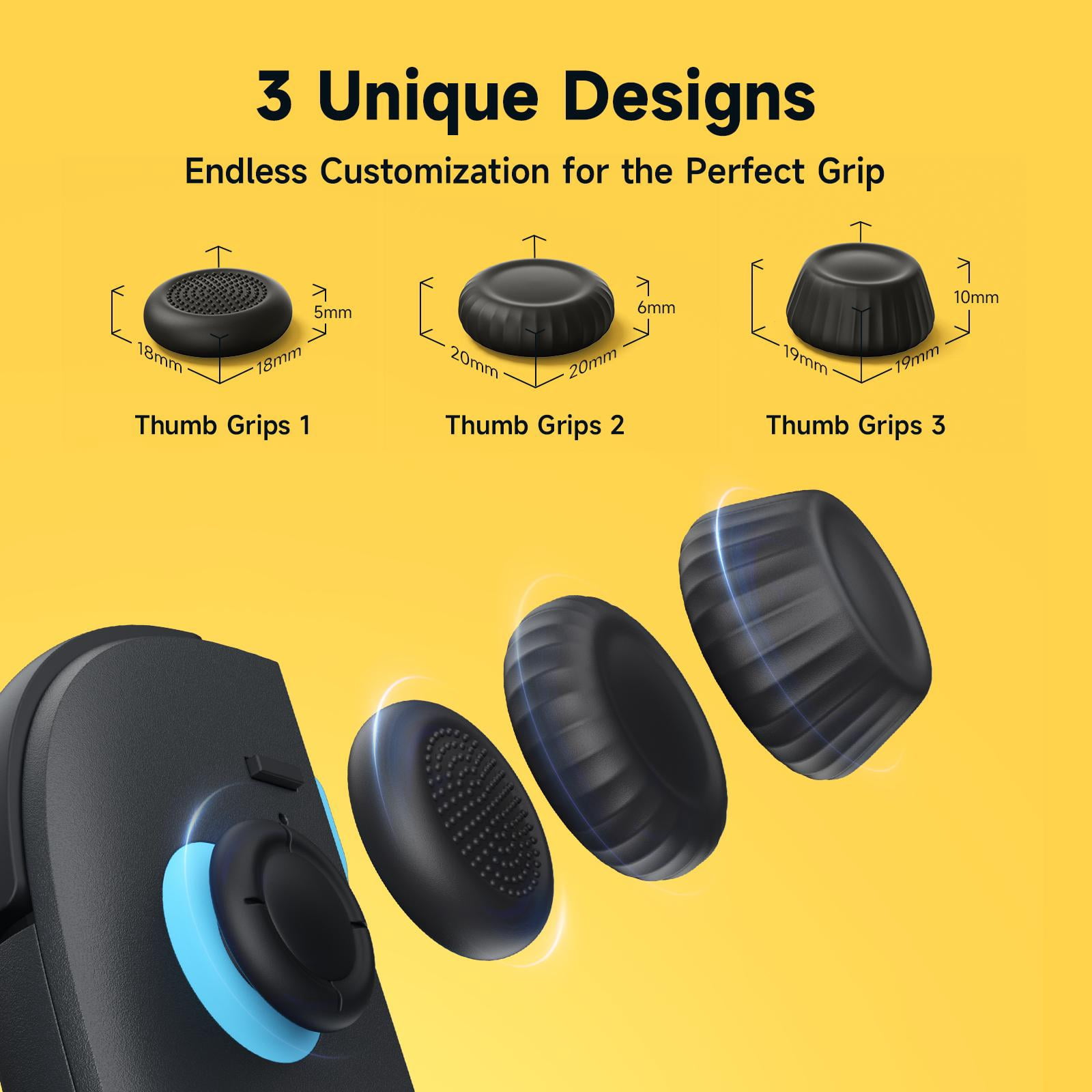 JSAUX Thumb Grips for Nintendo Switch 2 Joy-Con Ergonomic Joystick Caps (Blue/Orange, 3 Pairs) 9n7od