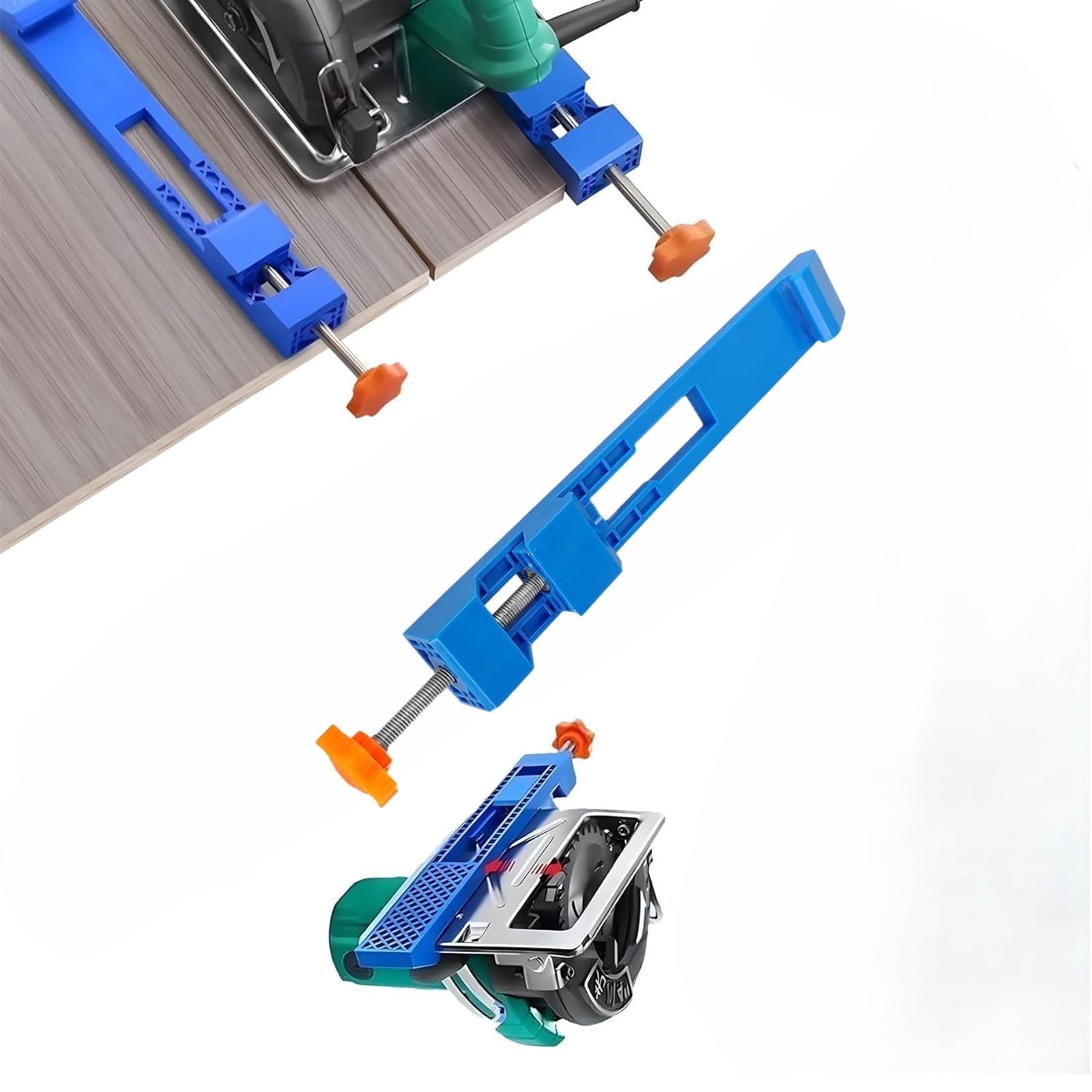 Isasaka Adjustable Circular Saw Cutting Guide with Precision Milling Clamp (Blue, 4-6 in) d18mm