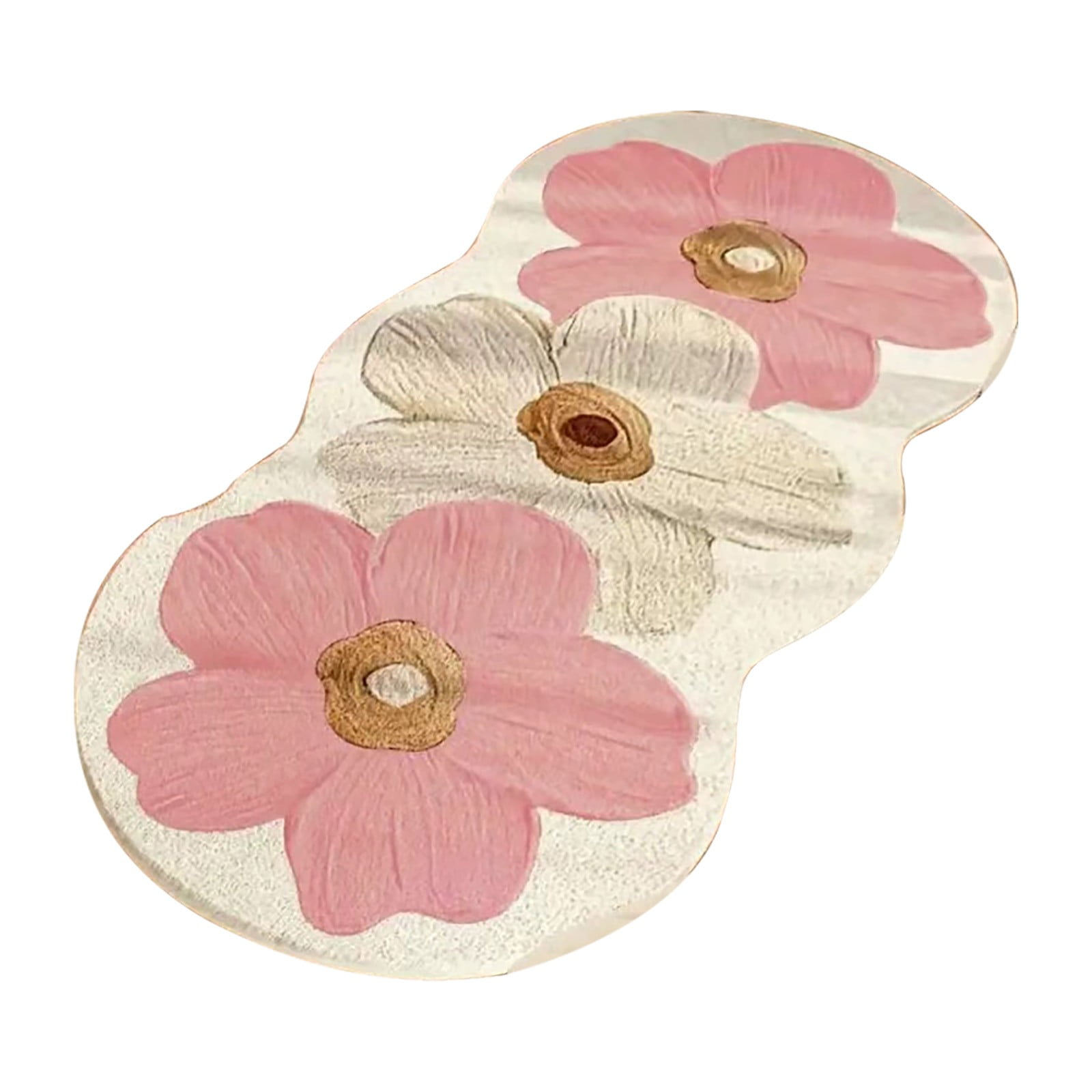Elegant Home Decor Floral Pattern Non-Slip Washable Rug (Pink, 24 in x 36 in) bcwrn