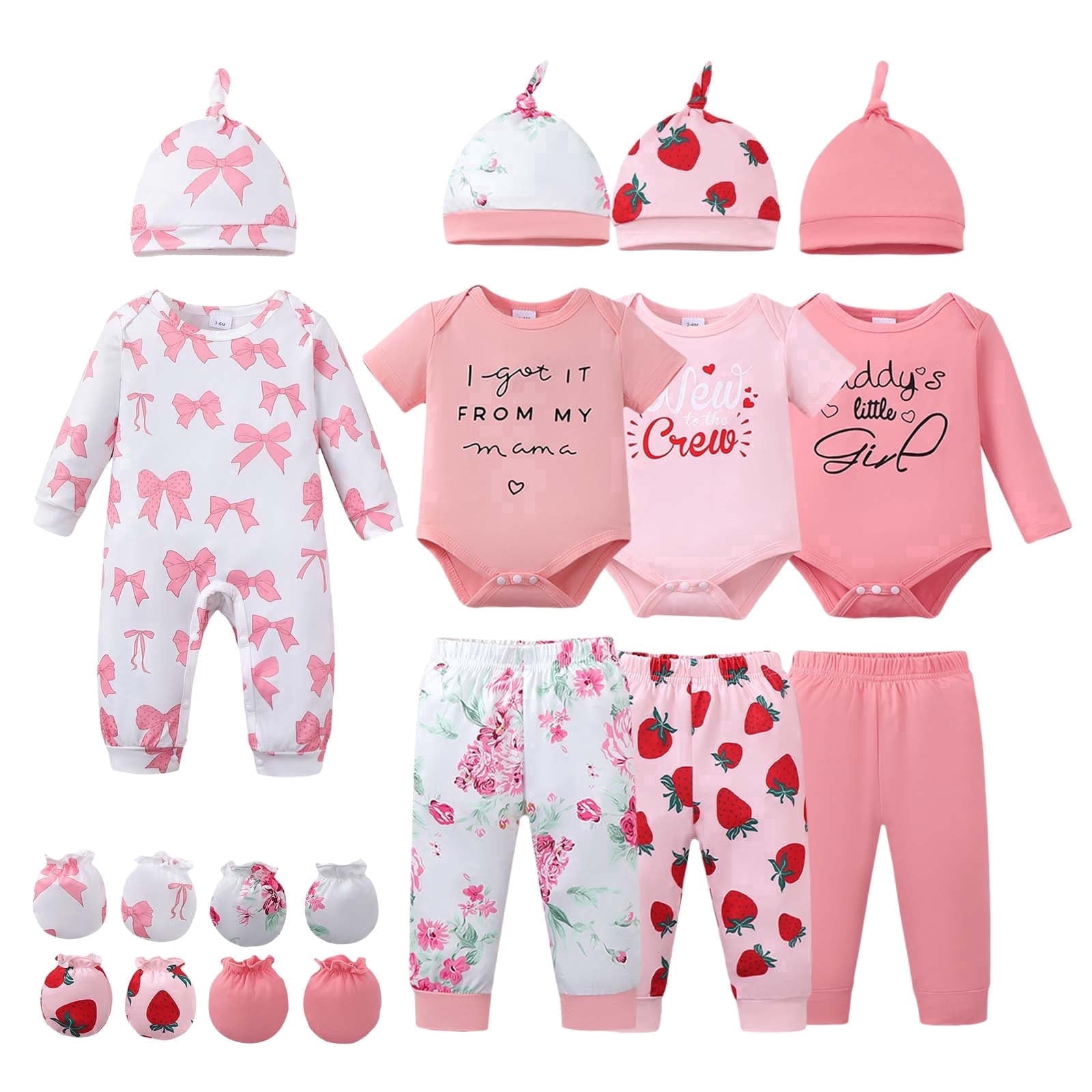 Kimi Bear Newborn Baby Girls Layette Set (Pink, 0-3 Months) qo7ua