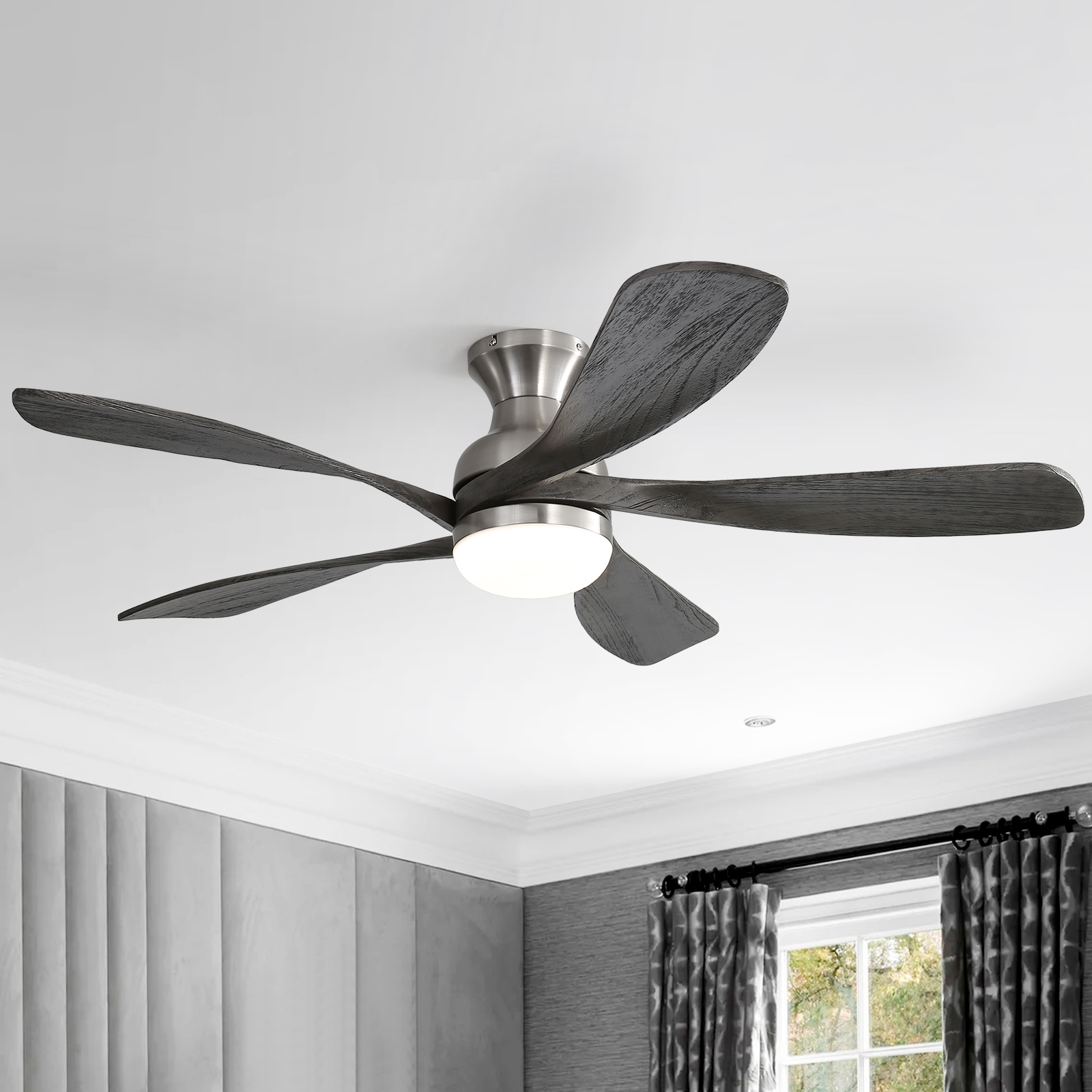 Sofucor 52 in Modern Ceiling Fan with LED Light and Remote (Black, 52 in) 5i6kl - Image 2