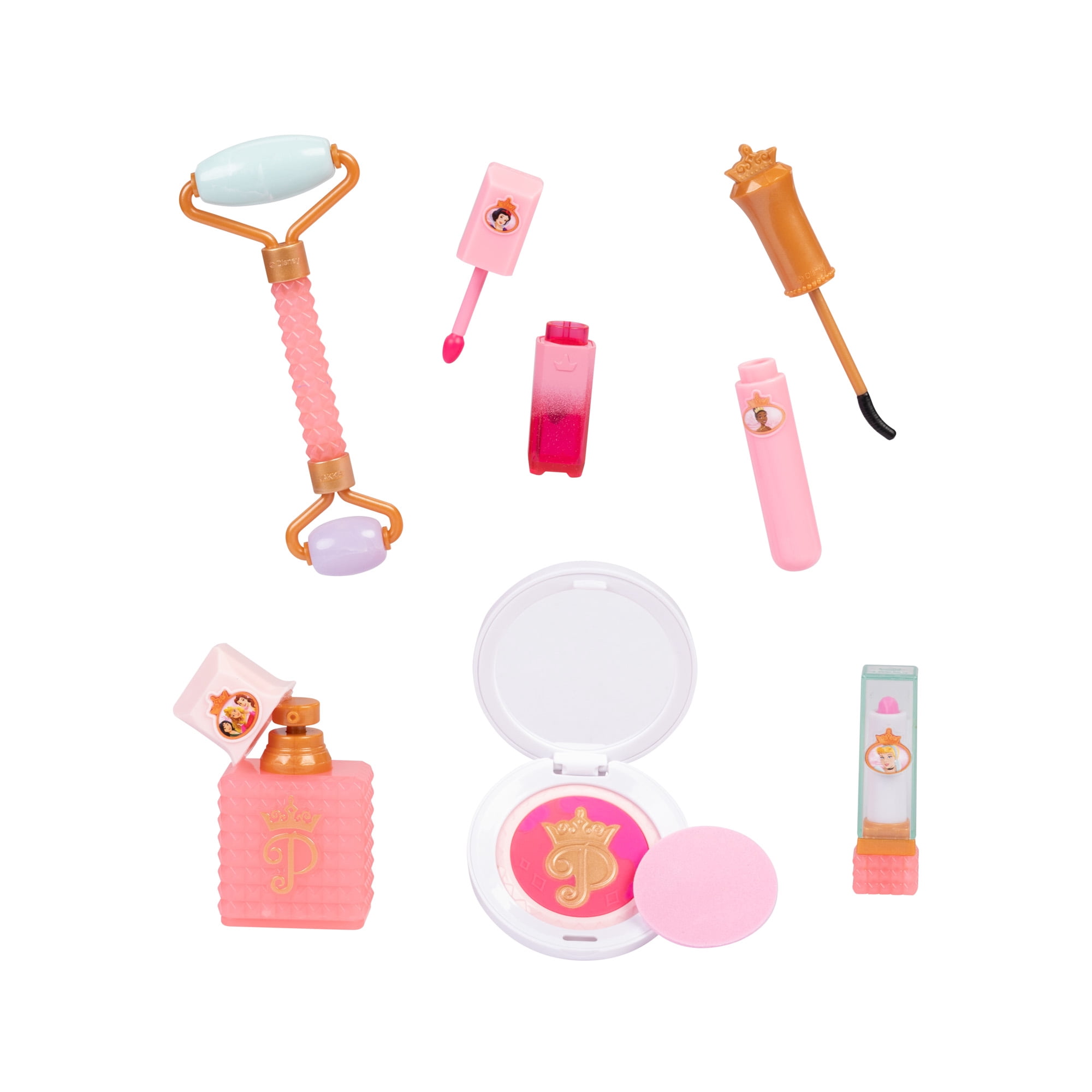 Disney Princess Style Collection Pretend Play Makeup Set with Travel Tote (Pink, 10 Piece Set) zy0ij