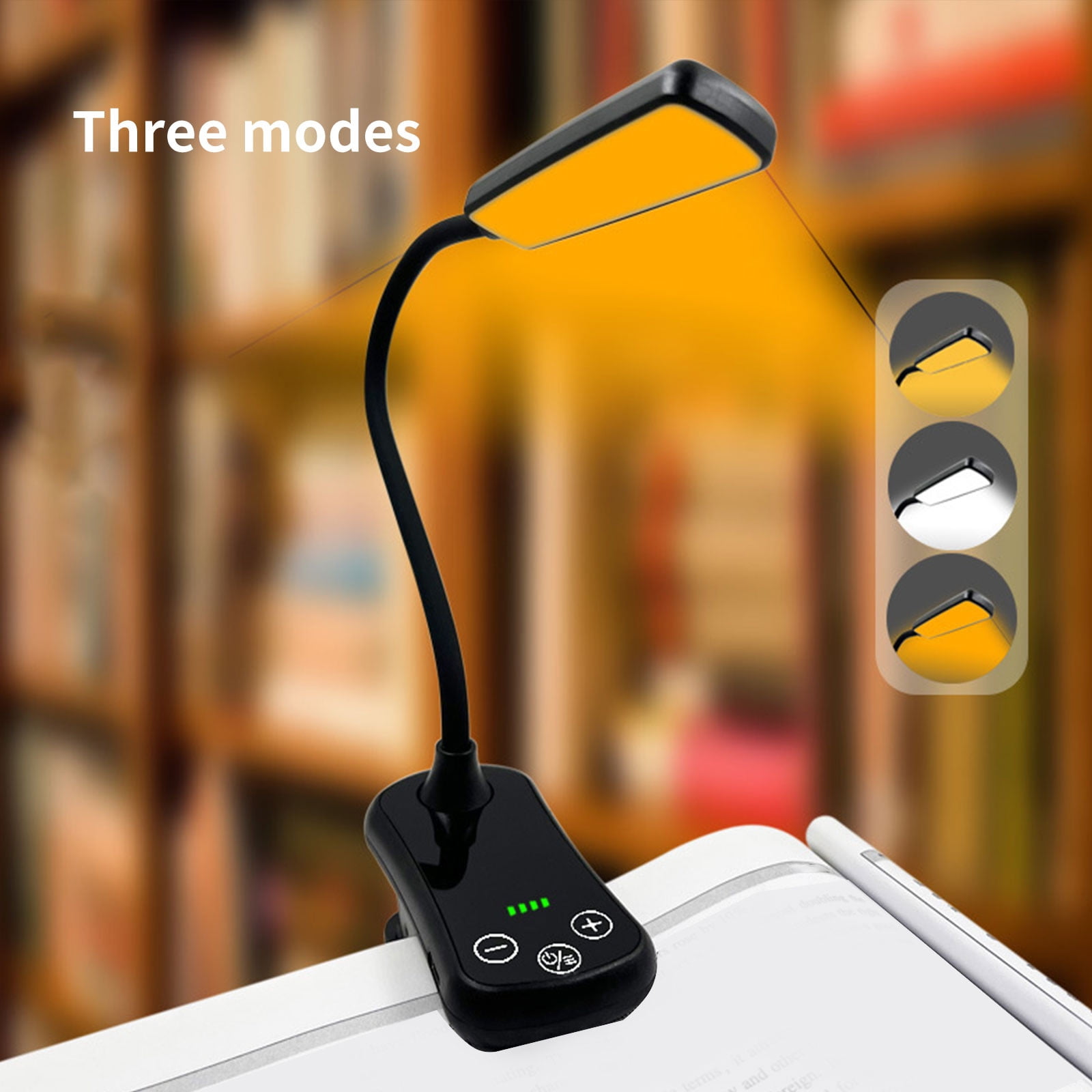 SGCYLOWQ LED Rechargeable Reading Light, Clip-on Book Lamp for Bed Headboard (Black, 1 Pack) 9dp1r