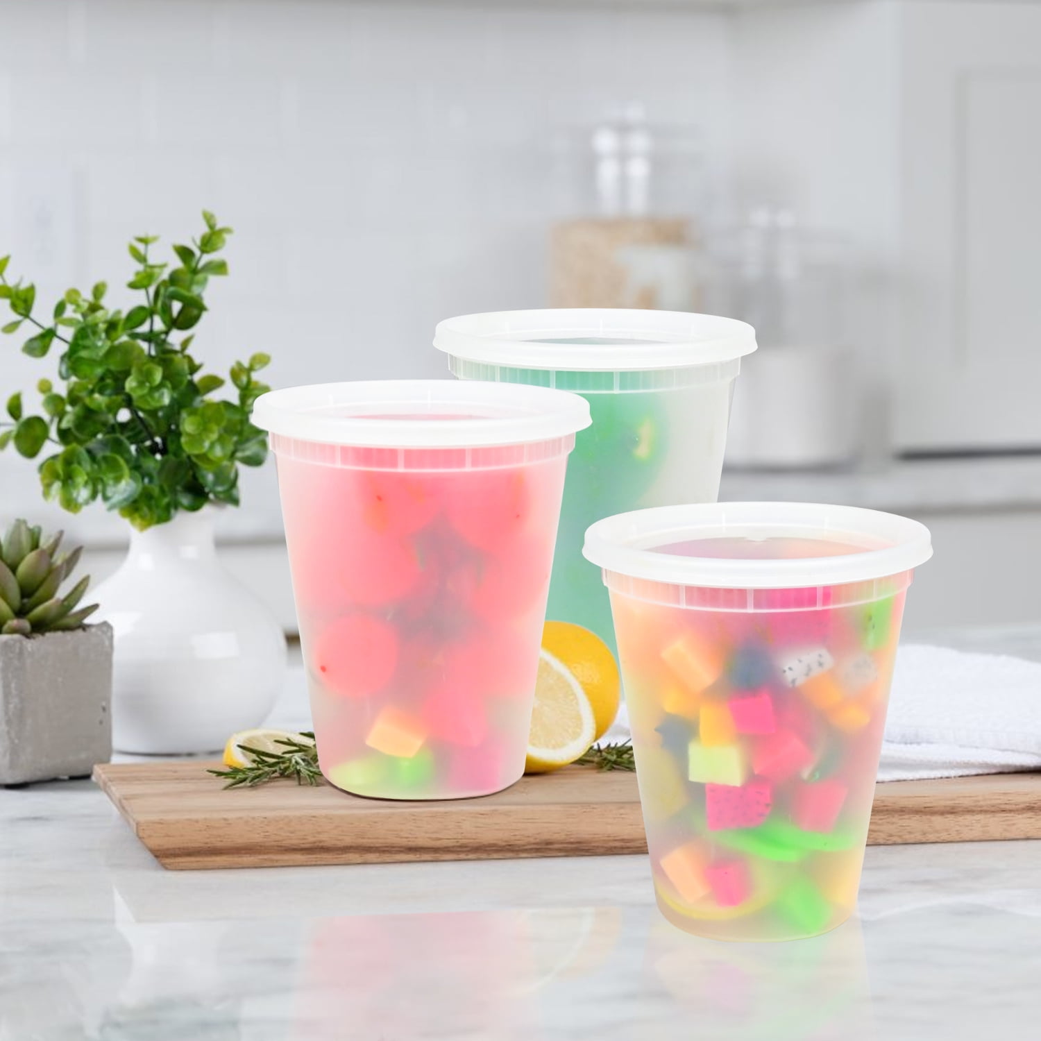 TINANA Food Storage Containers with Lids, Leakproof Meal Prep Set for Kitchen Organization (Clear, 24 Pack, 32 oz) rupa4