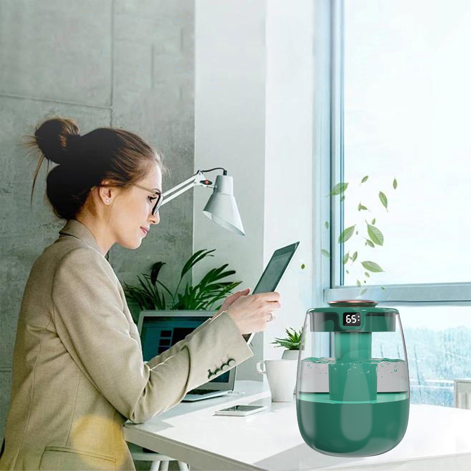 XEOVHV Ultrasonic Cool Mist Humidifier for Bedroom and Nursery, Top Fill Air Purifying Design (Green, 67.6 fl oz) z32j9