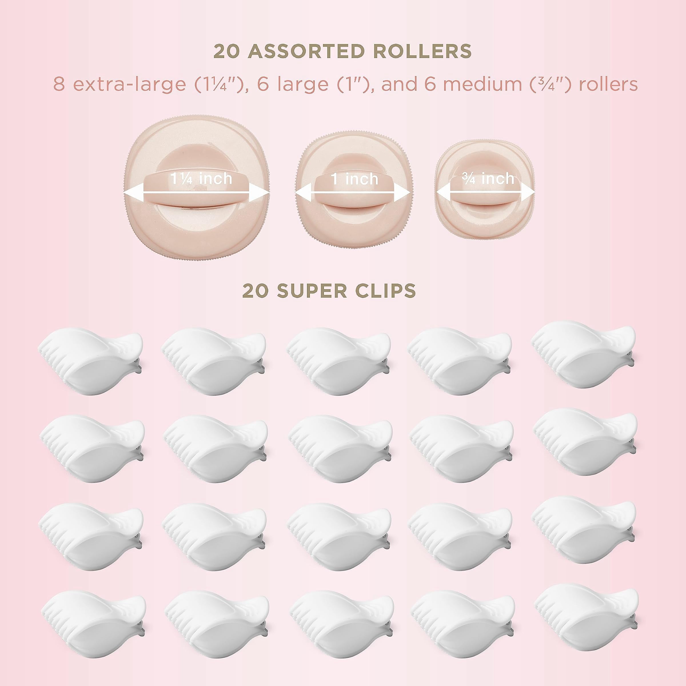 Conair Infiniti Pro Ceramic Flocked Hot Rollers Set (White, 20-Piece) abxoa