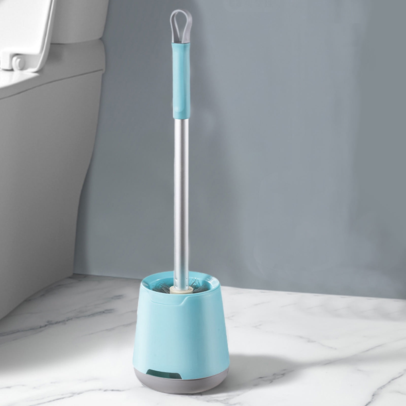 Yyuenw Toilet Plunger and Bowl Brush Combo Set with Ergonomic Caddy (Blue, 17 in) jaaui