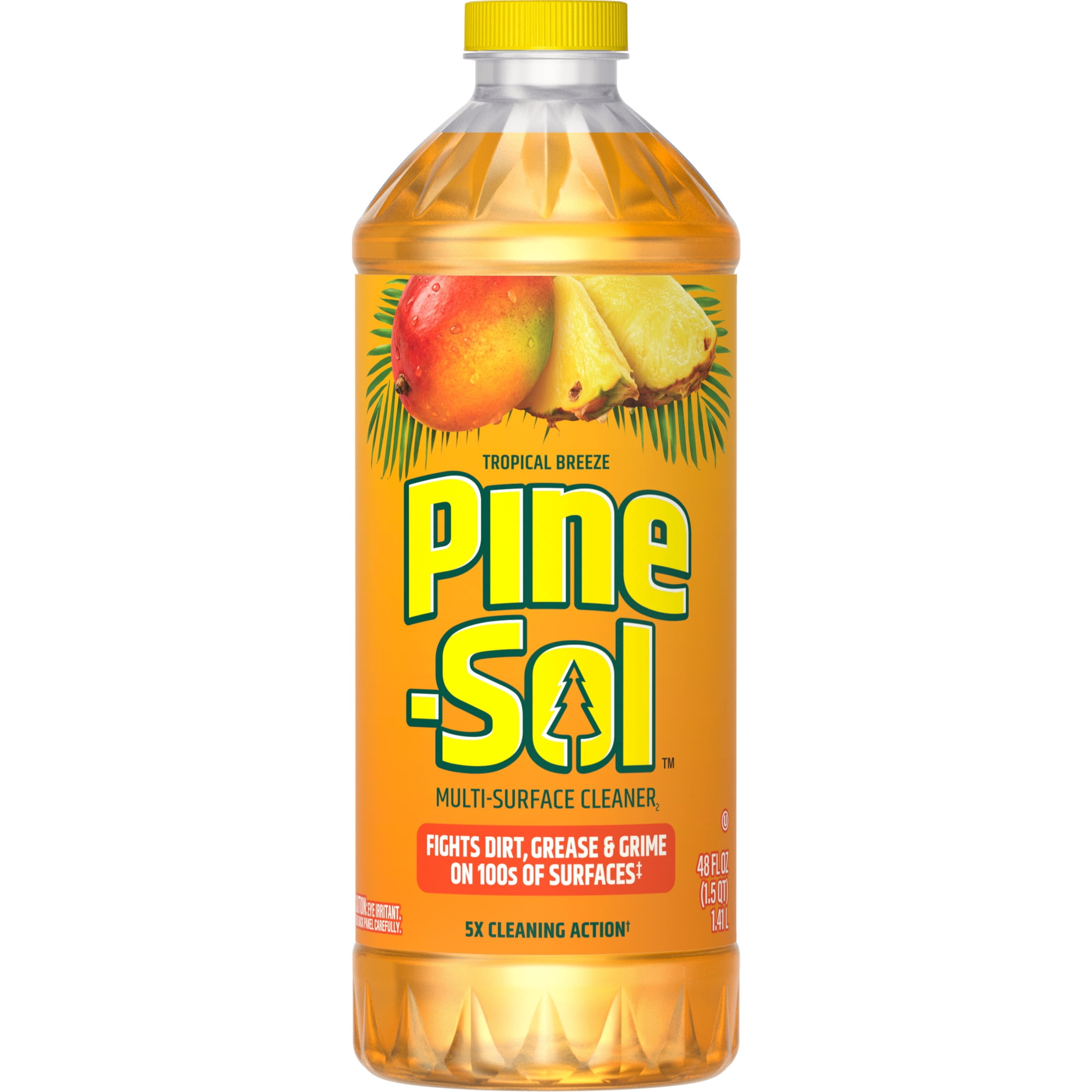 Pine-Sol Multi-Surface Cleaner, Tropical Breeze Scent, Heavy-Duty Household Degreaser (48 fl oz) 3by38