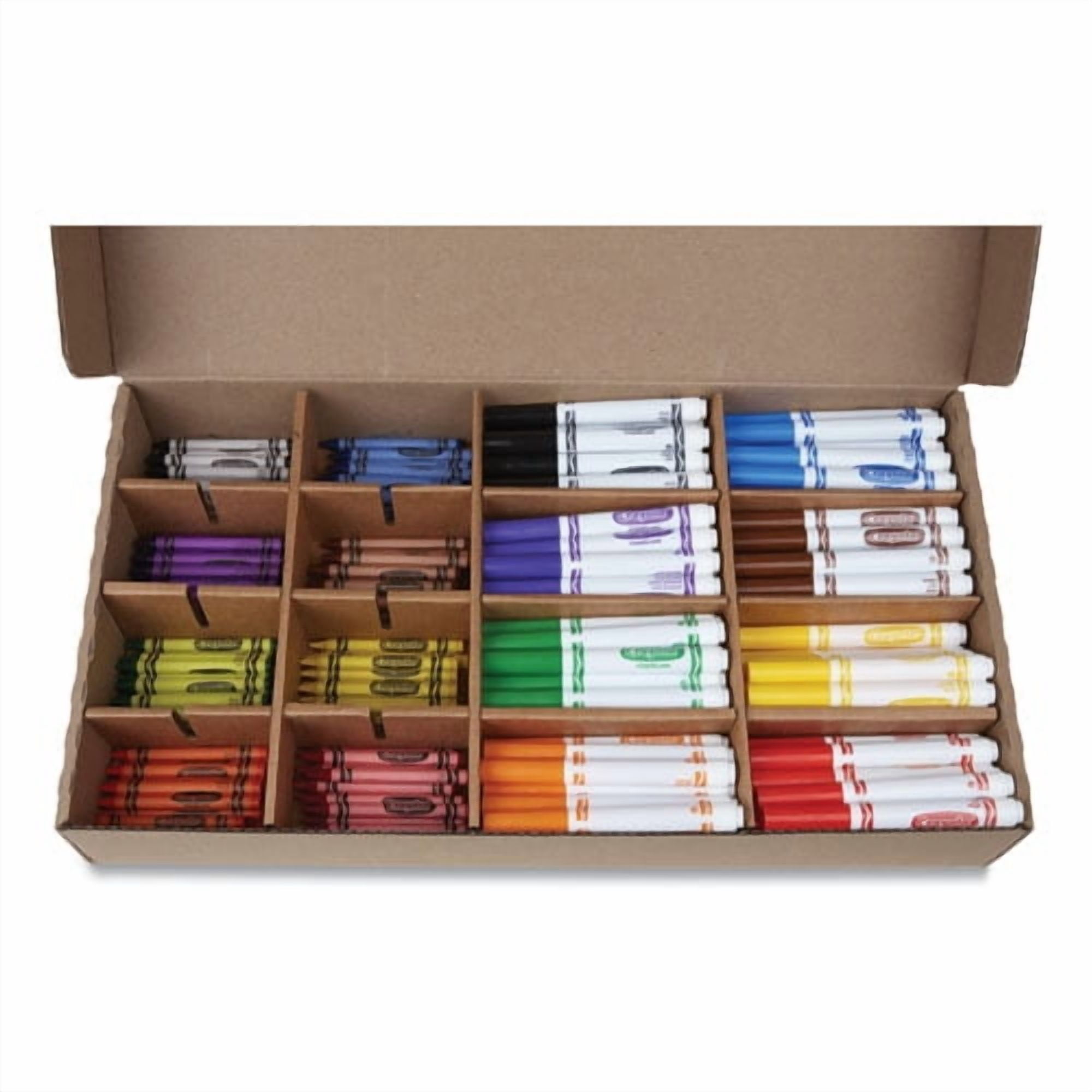 Crayola Crayon and Marker Classpack Set, Washable Art Supplies for Classroom Projects (Assorted Colors, 512 Pieces) 8k0uj