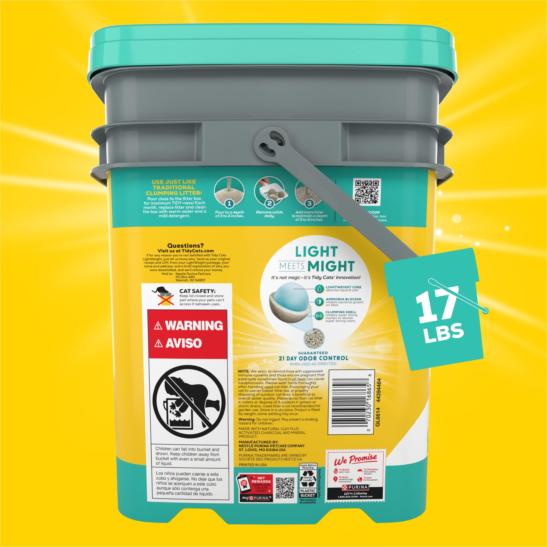 Tidy Cats Free and Clean Unscented Clumping Cat Litter (17 lb) y3te0