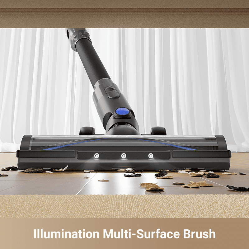 MOVA J30 Cordless Stick Vacuum Cleaner, 4-in-1 Lightweight Handheld Vacuum with 144AW Suction and LED Display (Black, 0.5 L) 5rfs1