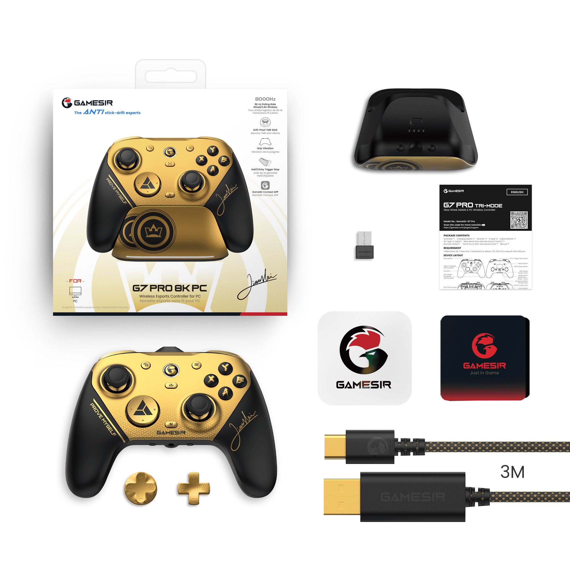 GameSir G7 Pro 8K PC Controller Champion Edition (Black, Wired & Wireless) jdu6r